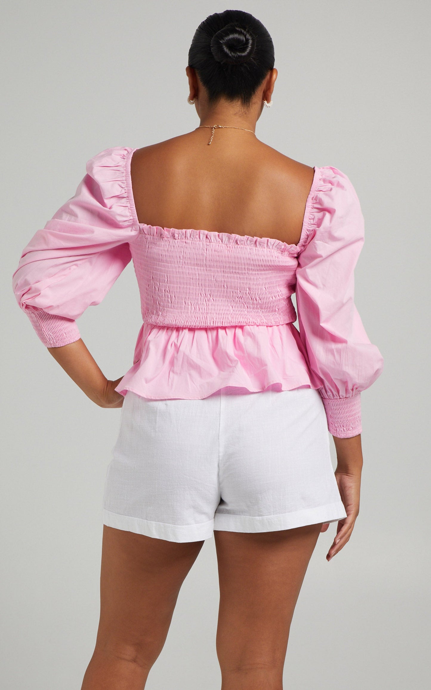 Vera Puff Sleeve Top in Pink