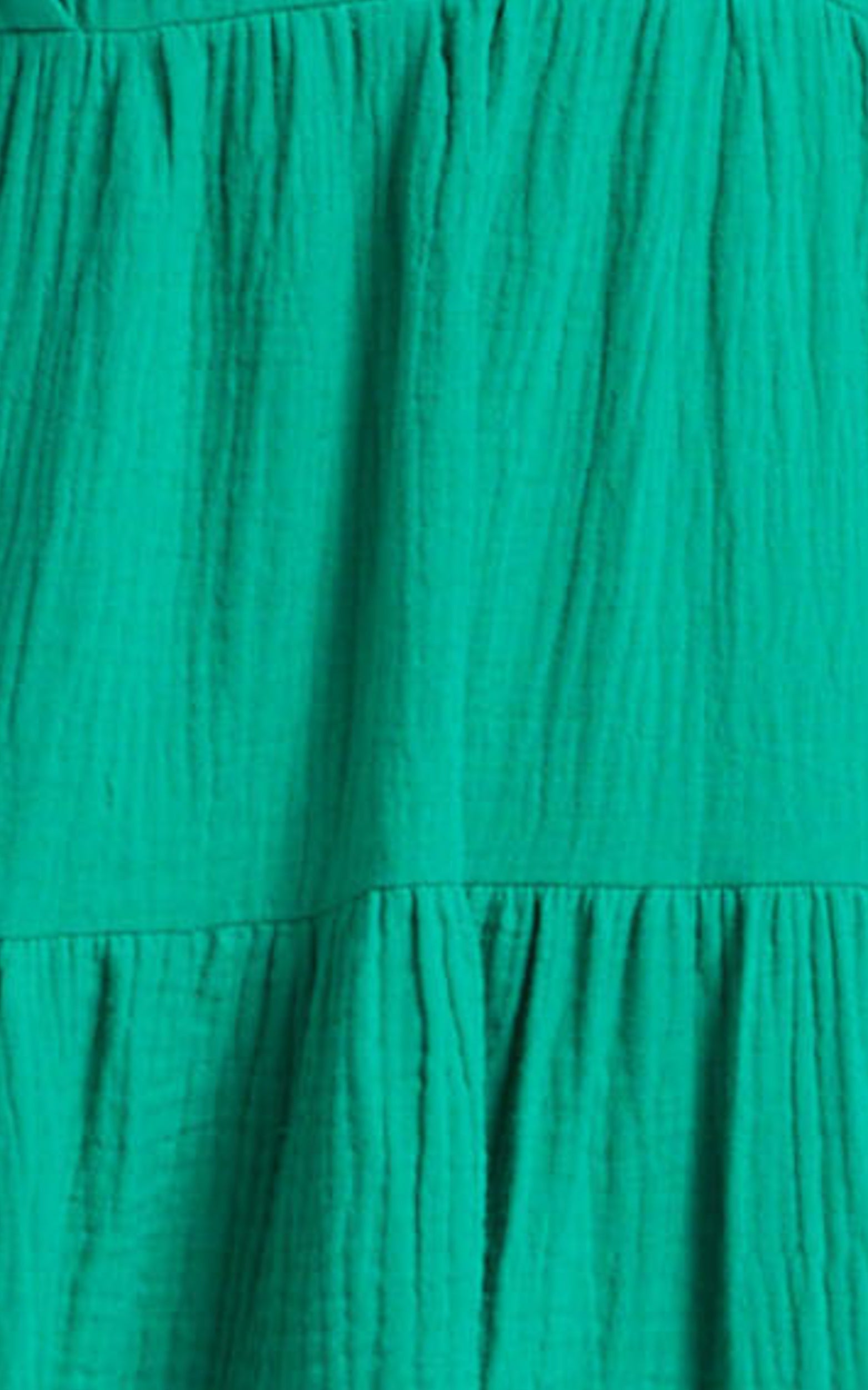 Amalia Mini Dress - Long Sleeve Smock Dress in Green