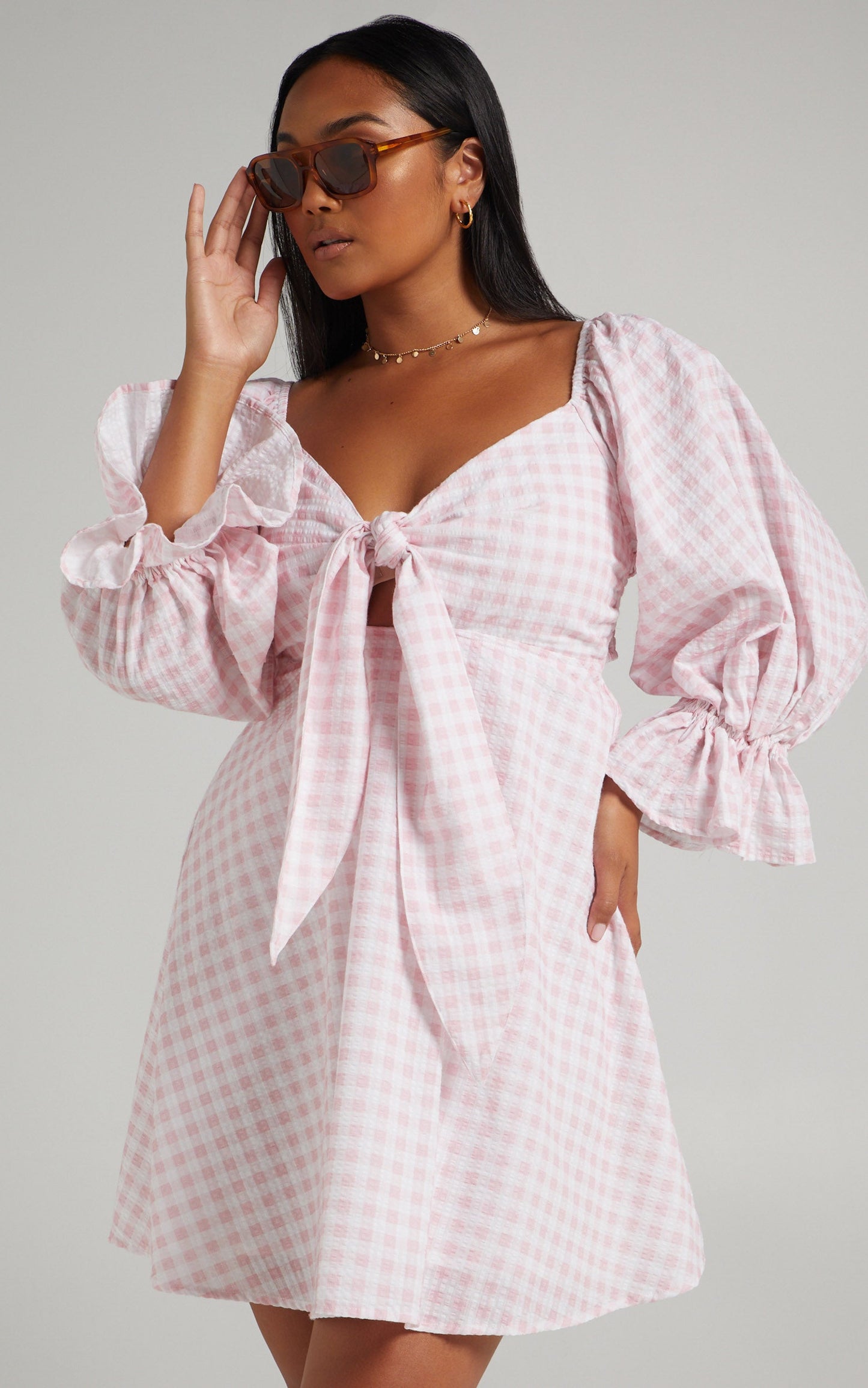 Charlie Holiday - Sonny Dress in Pink Gingham