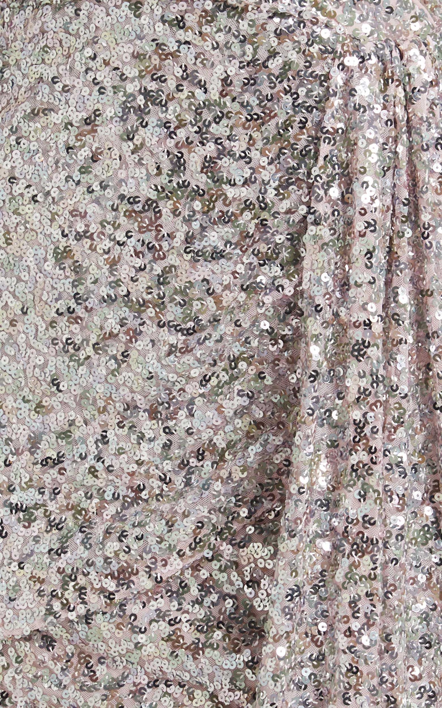 Schelley Mini Dress - Drape Detail Halter Dress in Multi Sequin