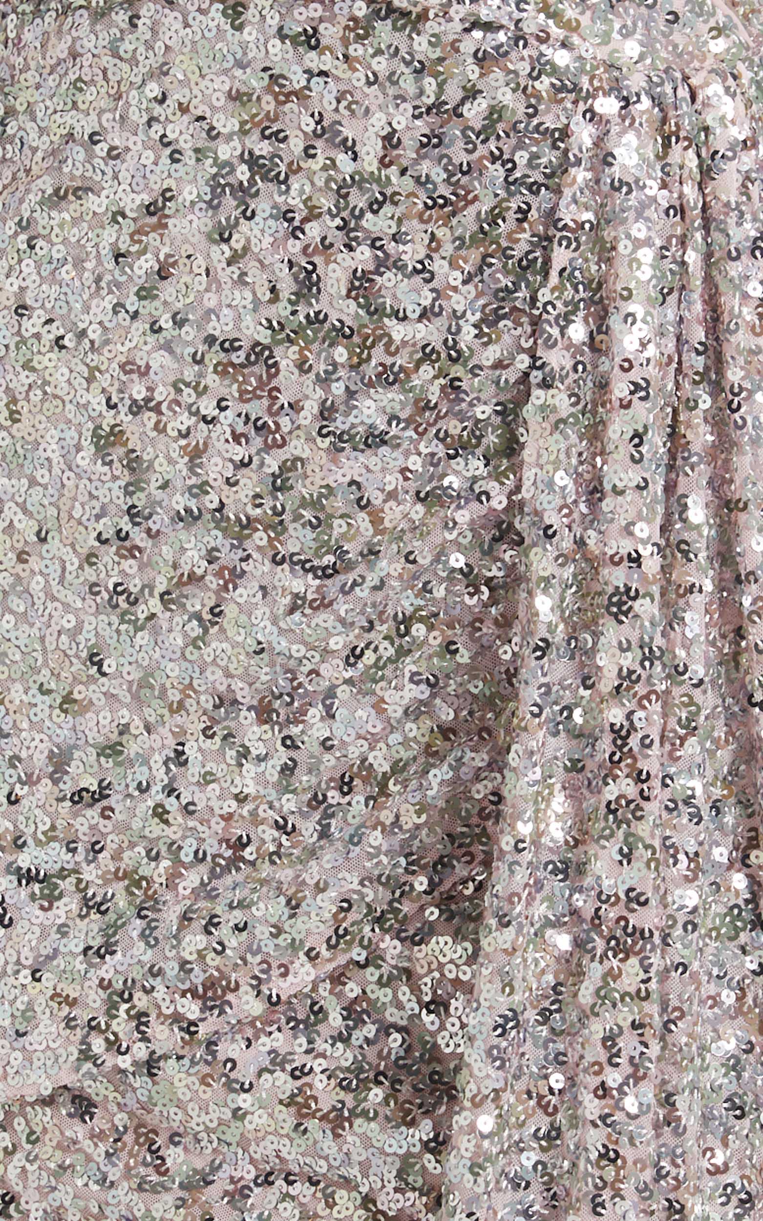 Schelley Mini Dress - Drape Detail Halter Dress in Multi Sequin