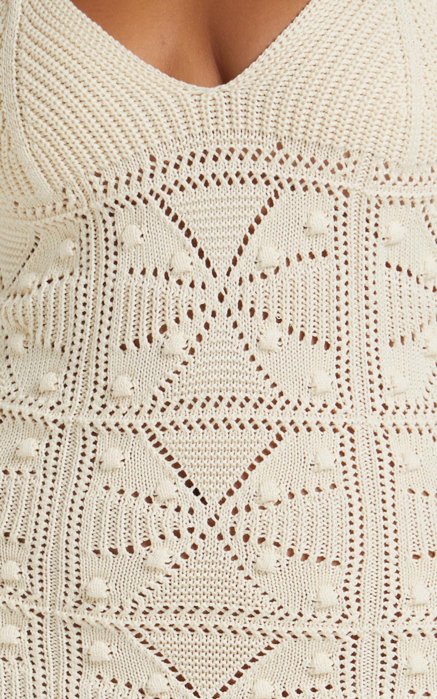 Cathia Crochet Mini Dress in White