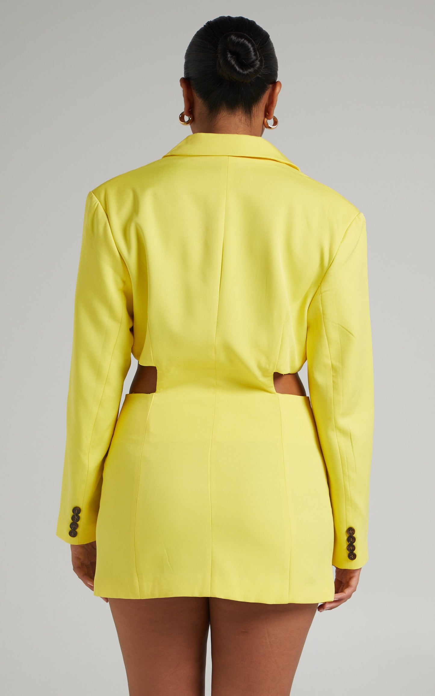 Camielle Cut Out Blazer Dress in Chartreuse