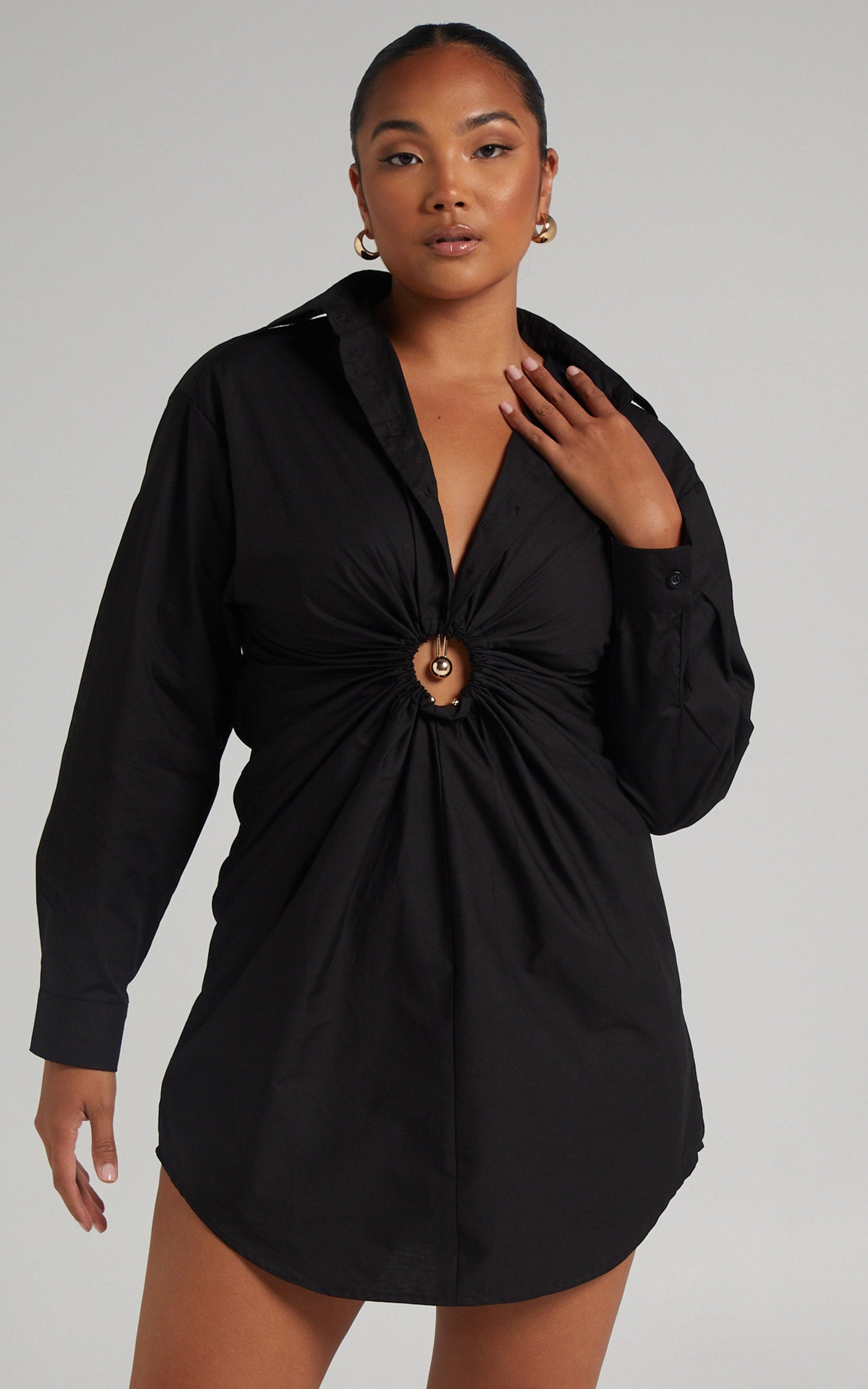 Khai Shirt Dress in Black