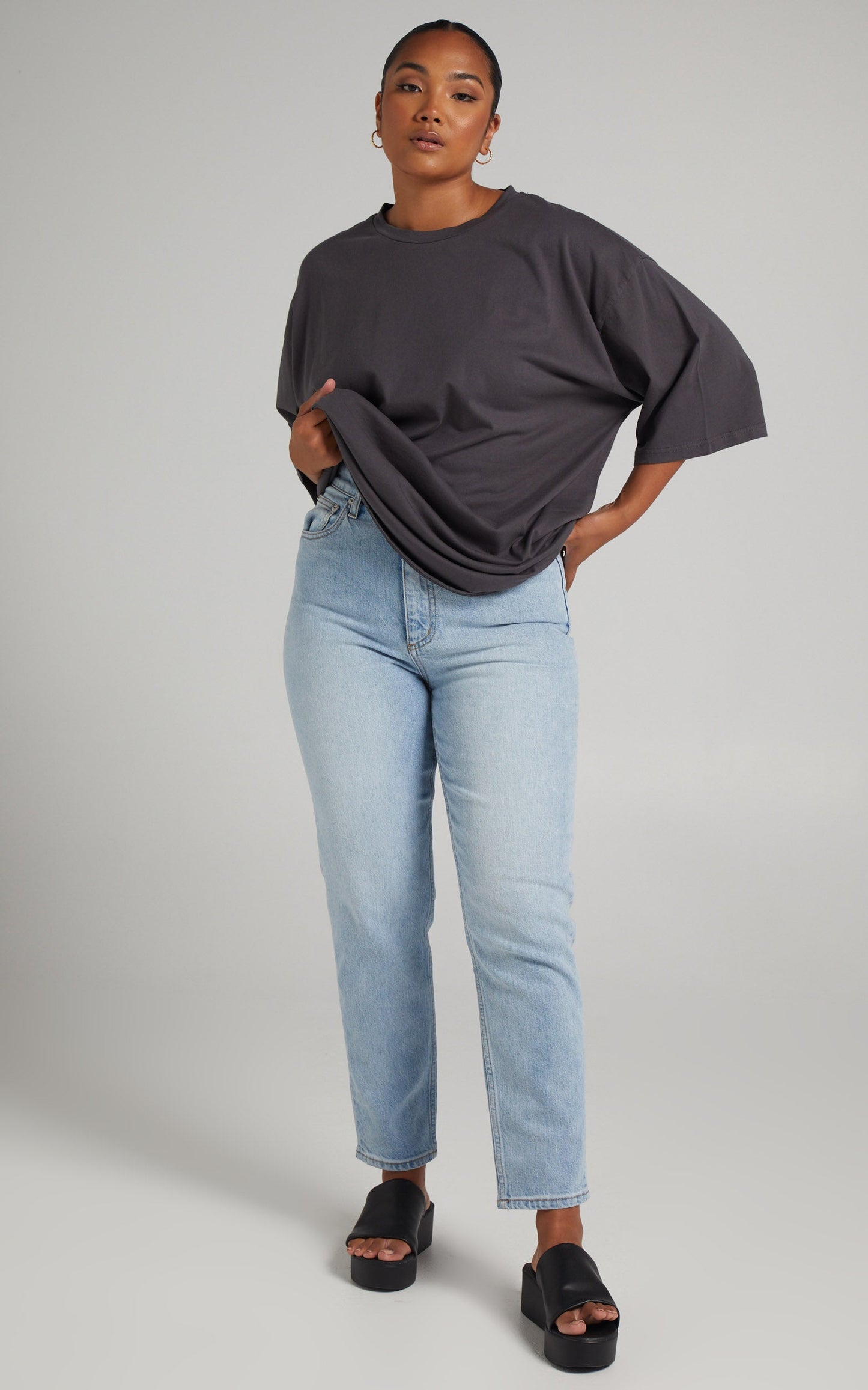 Wanderlust Oversized T Shirt in Black Wash