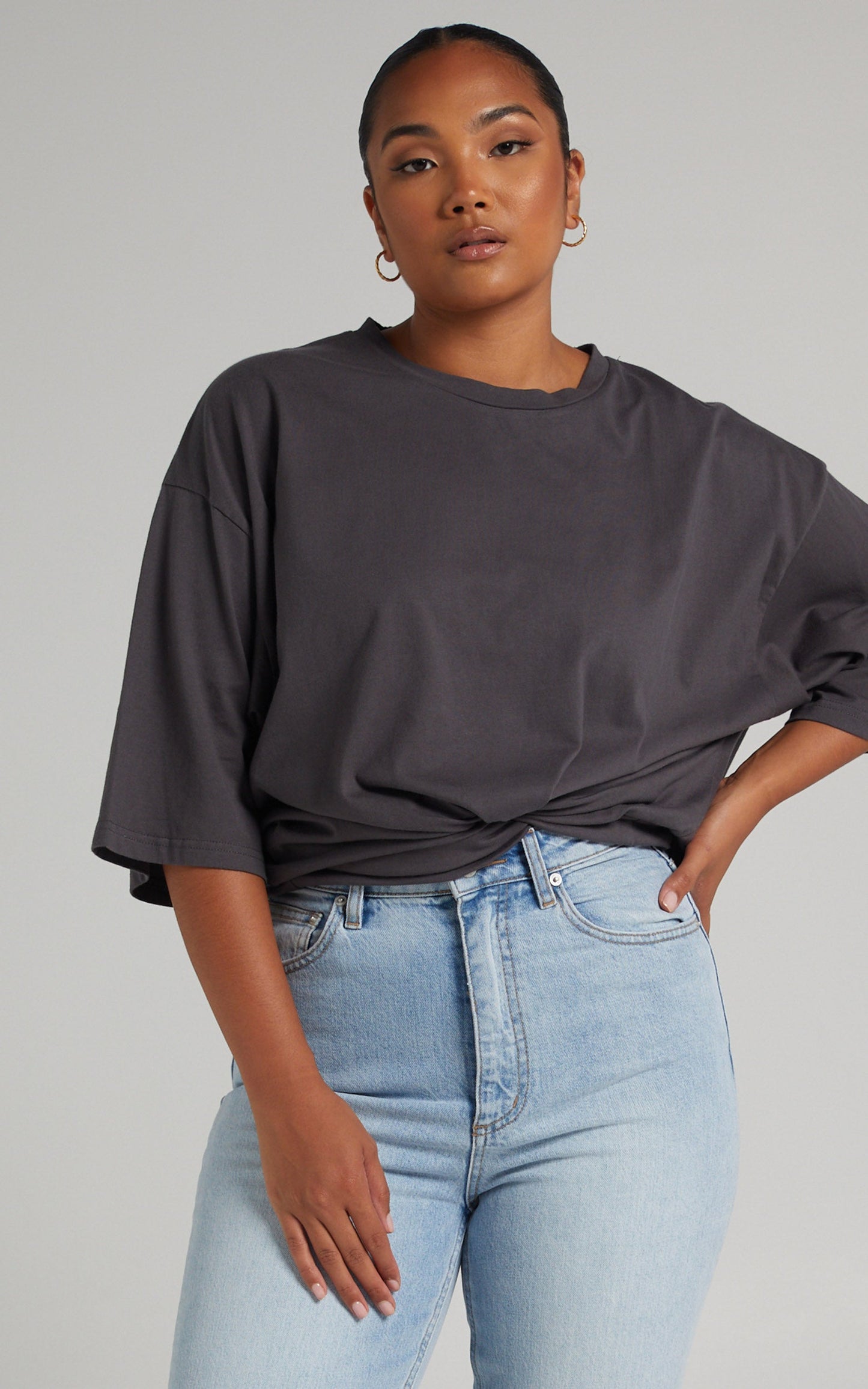 Wanderlust Oversized T Shirt in Black Wash