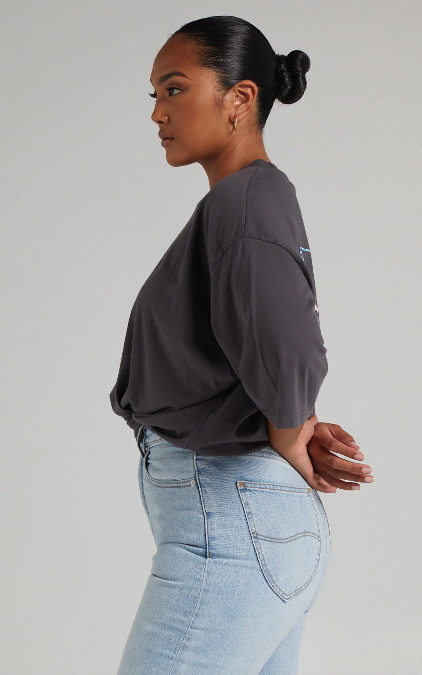 Wanderlust Oversized T Shirt in Black Wash