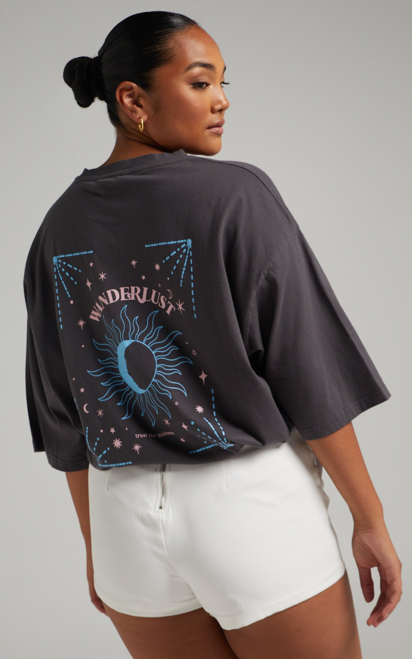 Wanderlust Oversized T Shirt in Black Wash
