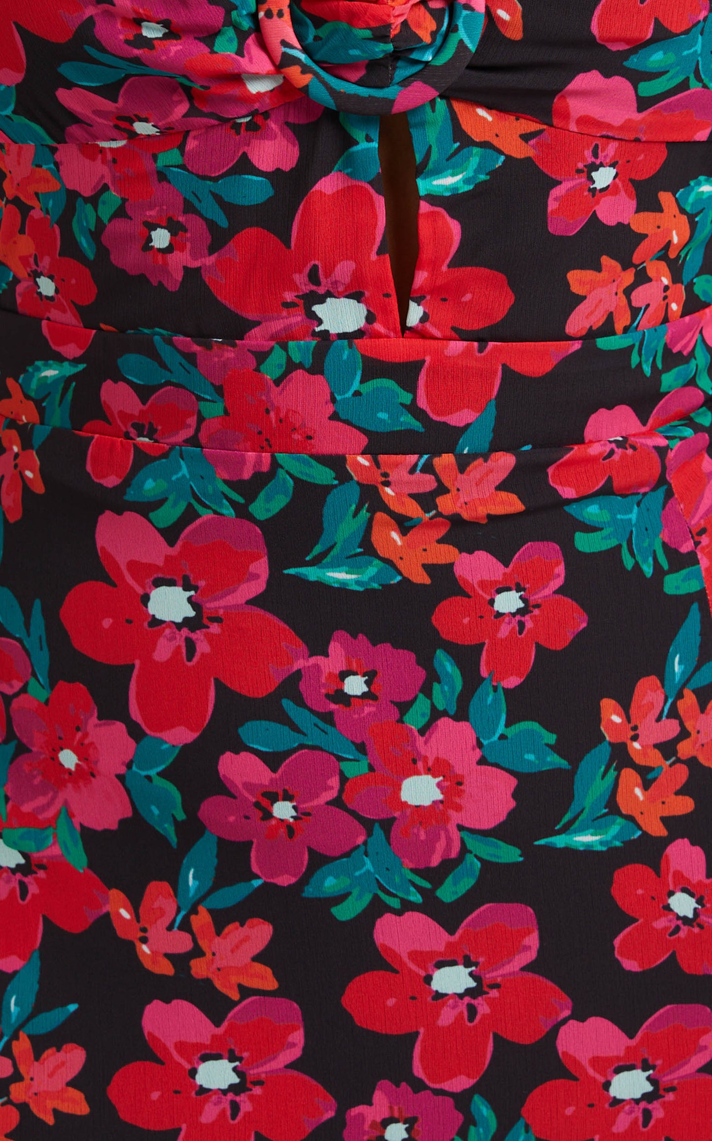 Estesthra Printed Tie Back Midi Dress in Fluro Tropicana