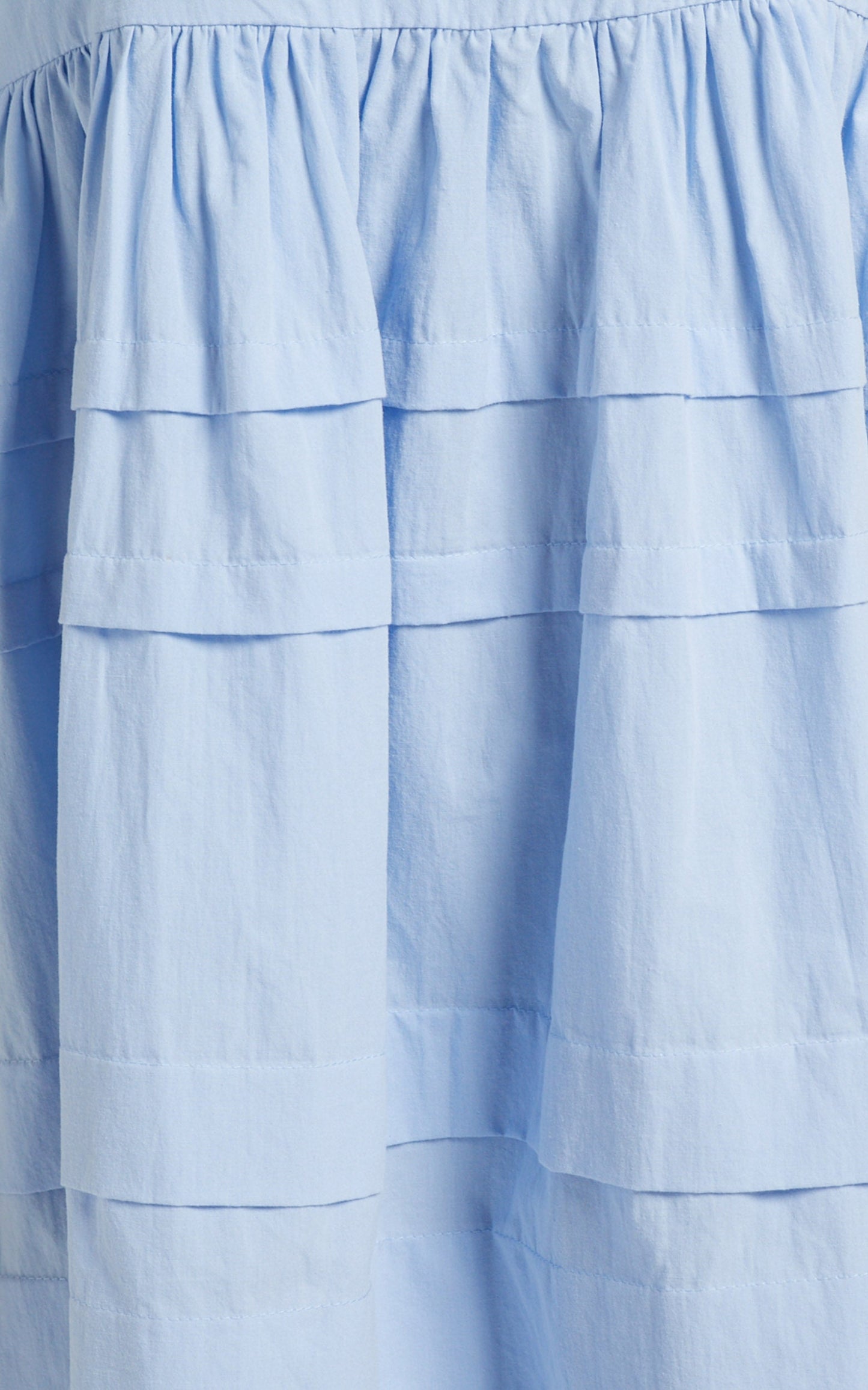 Eleua Mini Dress - Pintuck Short Puff Sleeve Dress in Baby Blue