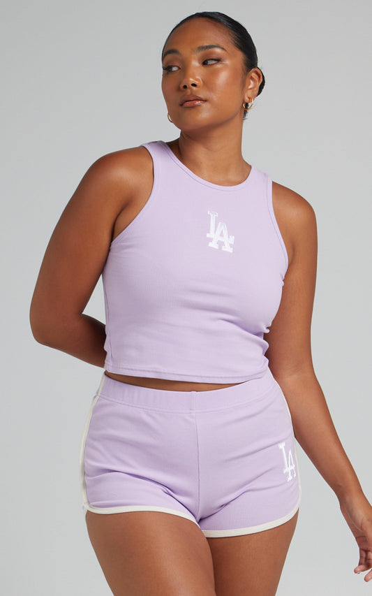 Majestic - Dodgers Rib Tank in Orchid
