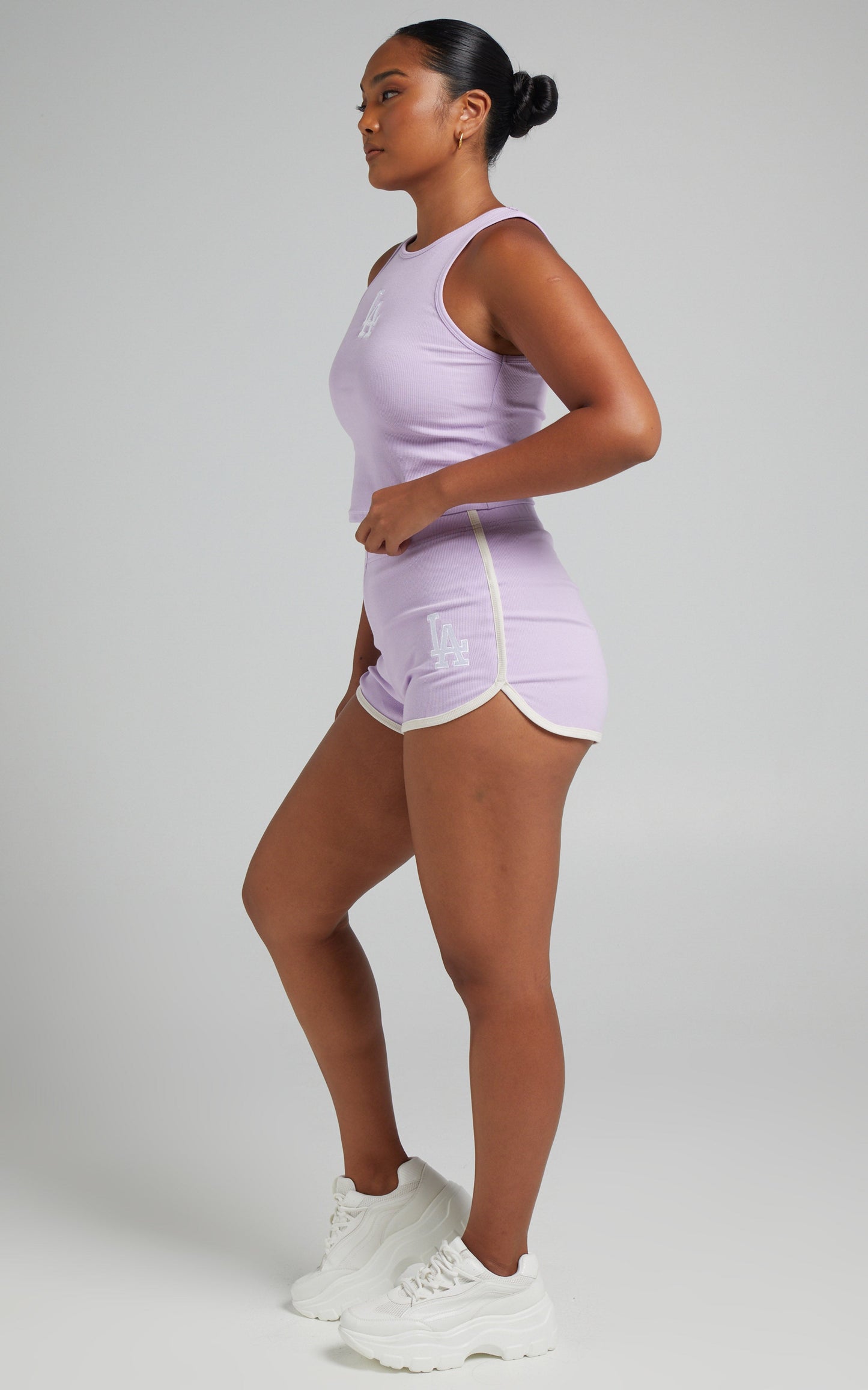Majestic - Dodgers Rib Tank in Orchid