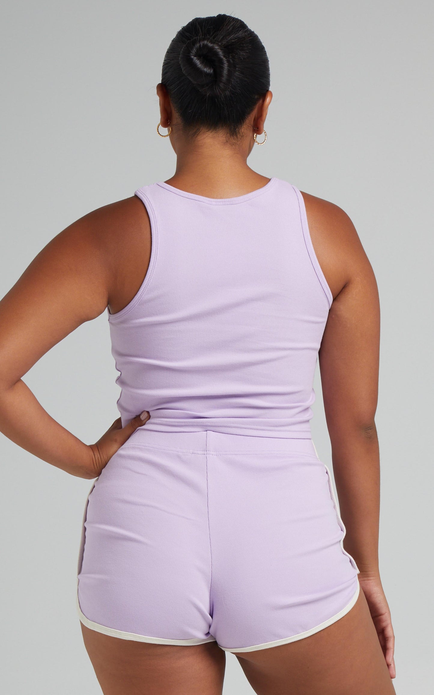 Majestic - Dodgers Rib Short in Orchid