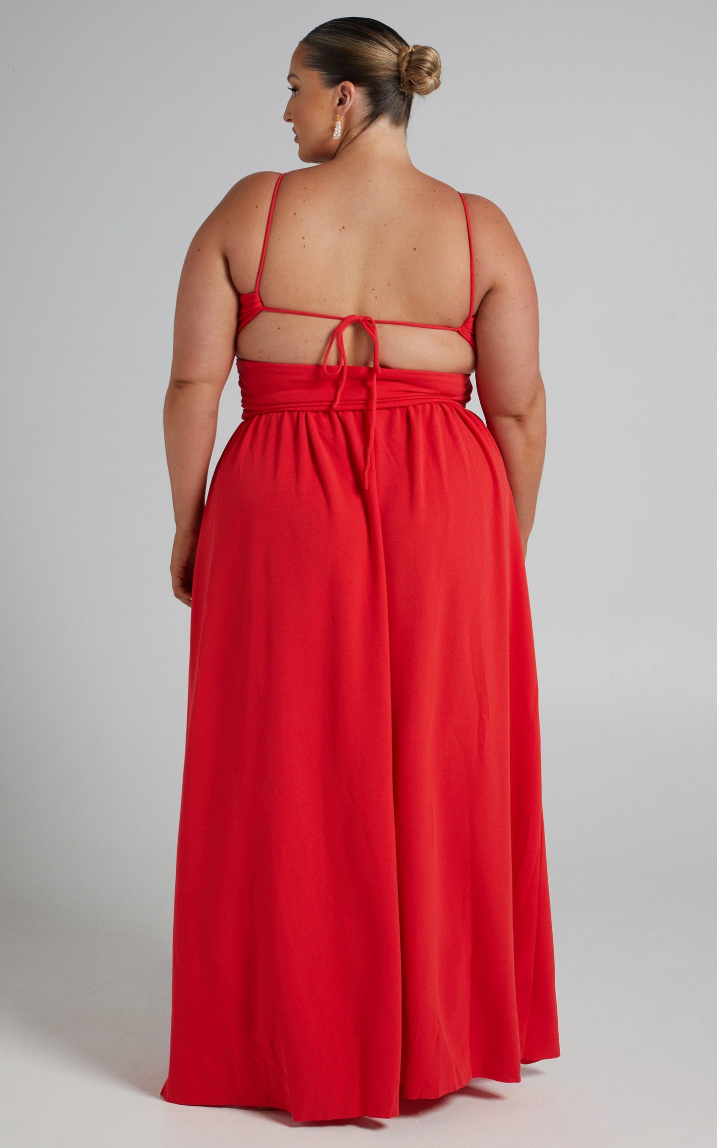 Alouette cut out open back maxi dress in OXYFIRE