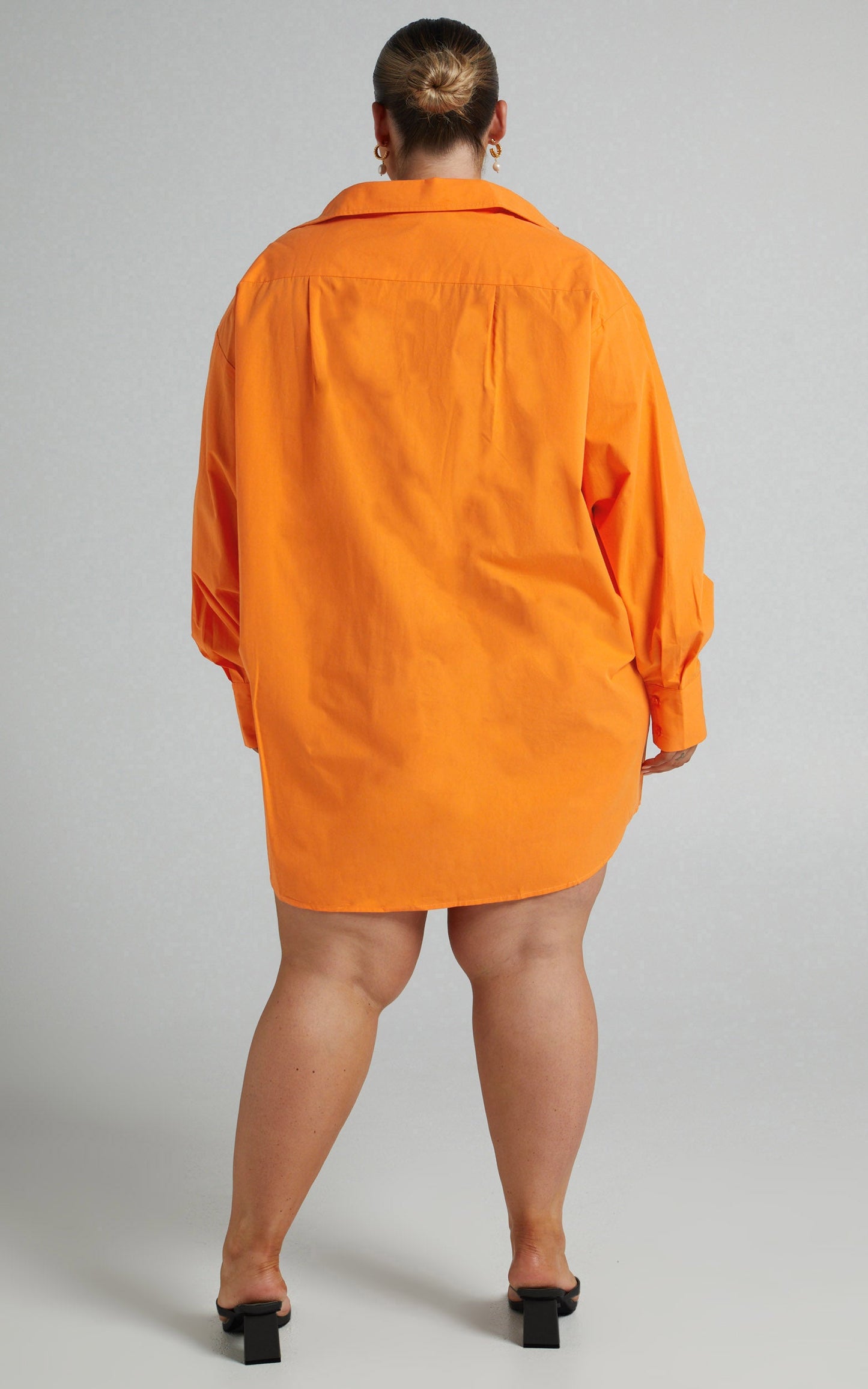 Harriet Shirt - Oversized Sleeve Button Up Shirt in Orange