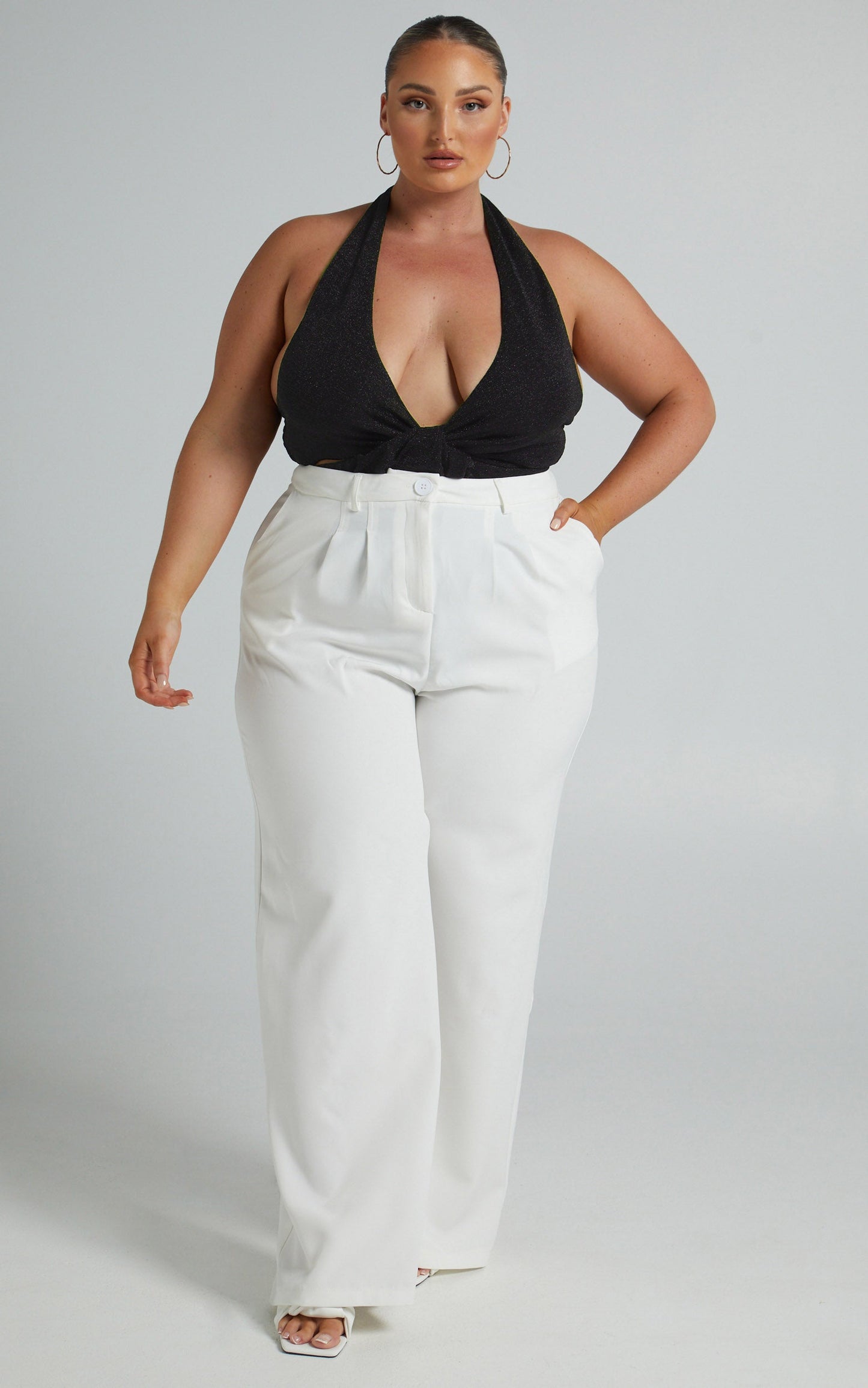Annelyse Bodysuit - Plunge Bodysuit in Black