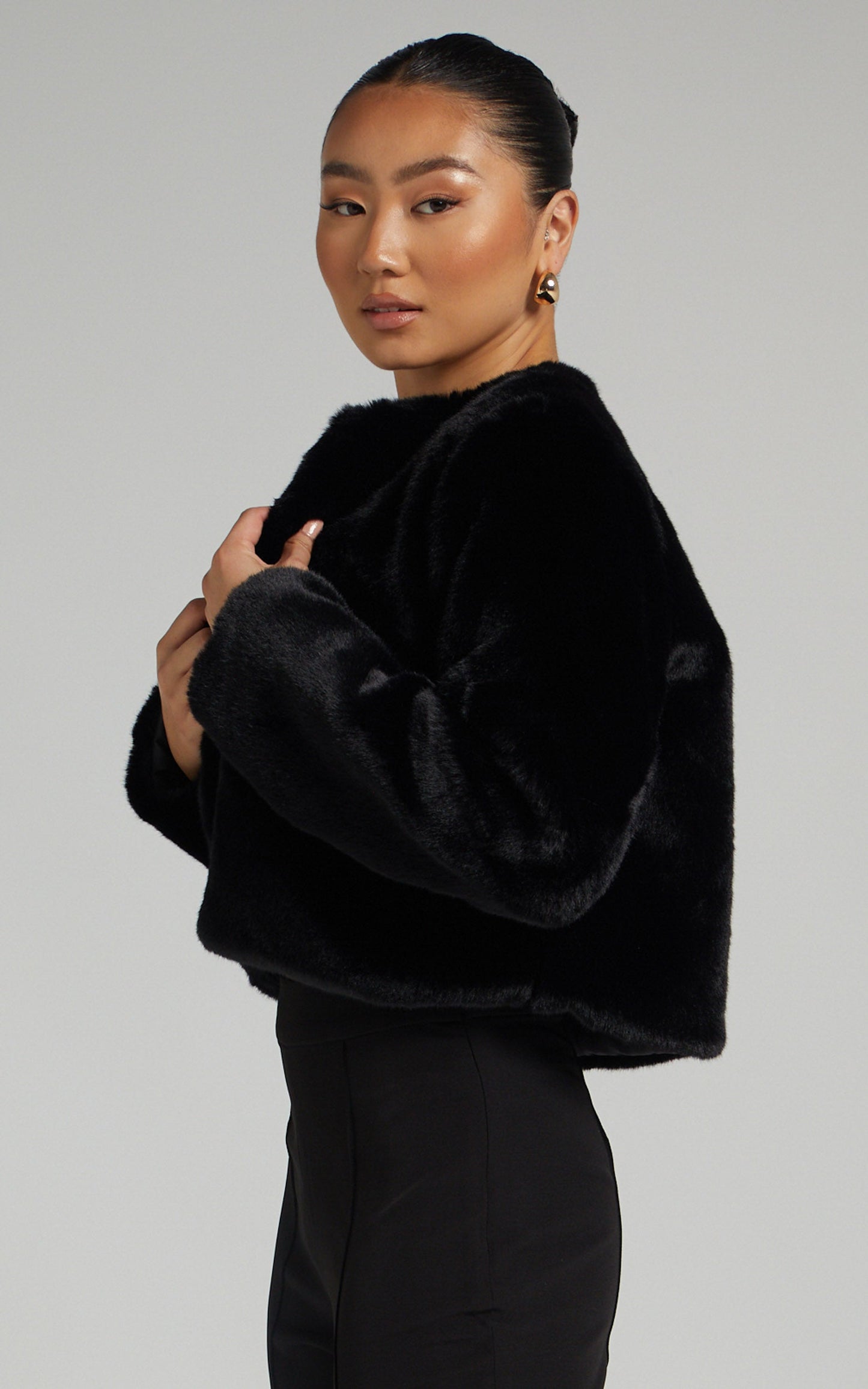 Linley Faux Fur Jacket in Black