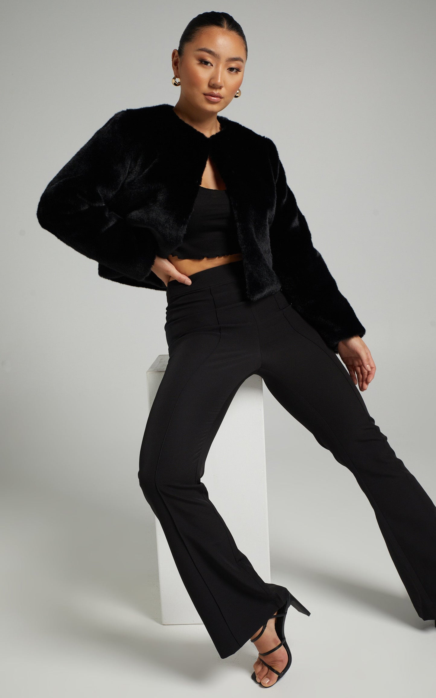 Linley Faux Fur Jacket in Black
