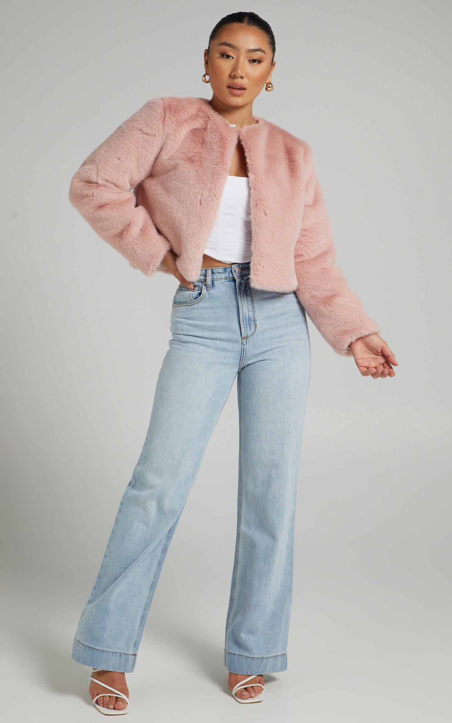 Linley Faux Fur Jacket in Pink