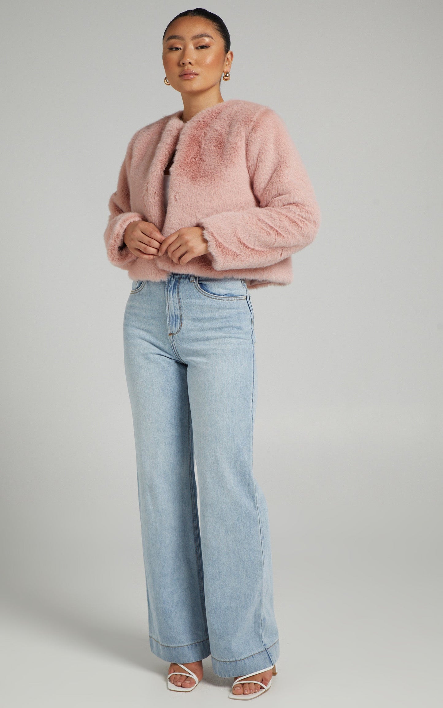 Linley Faux Fur Jacket in Pink