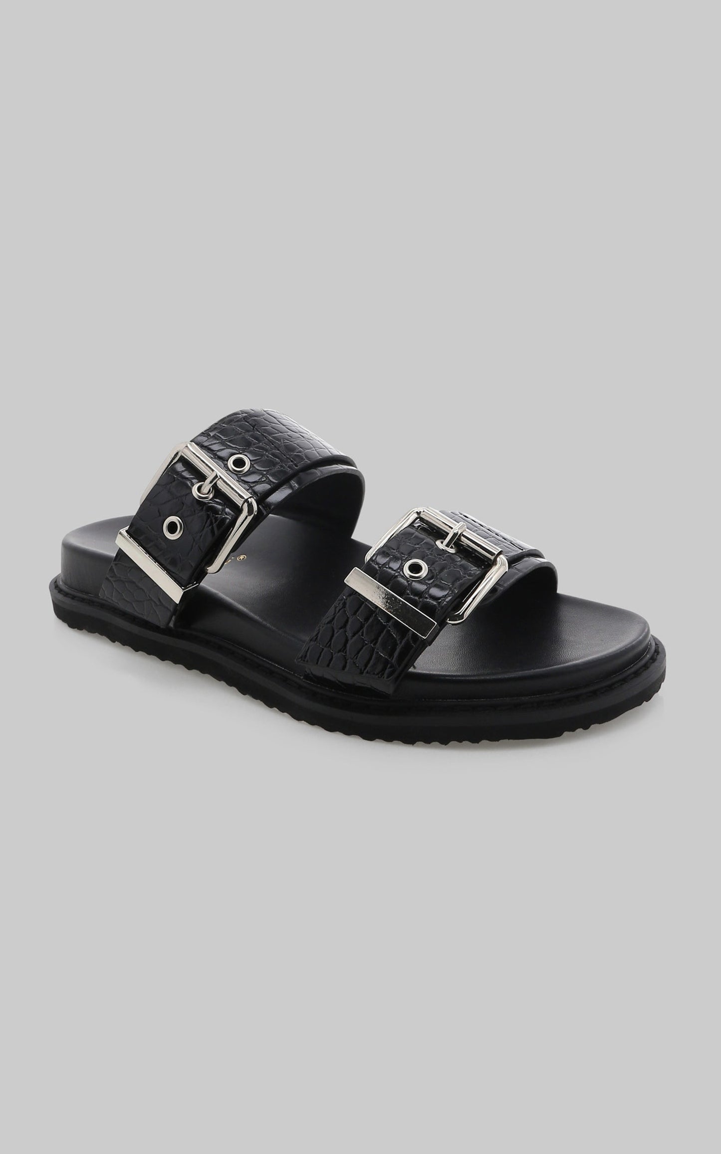 Billini - Rowen Slides in Black Croc