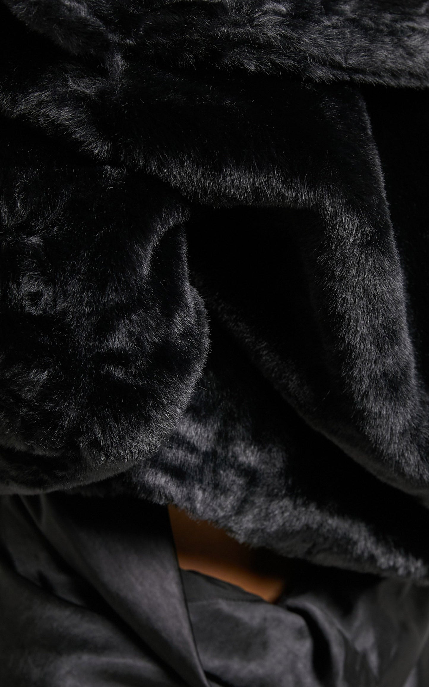 Roxnie Jacket - Cropped Faux Fur Jacket in Black