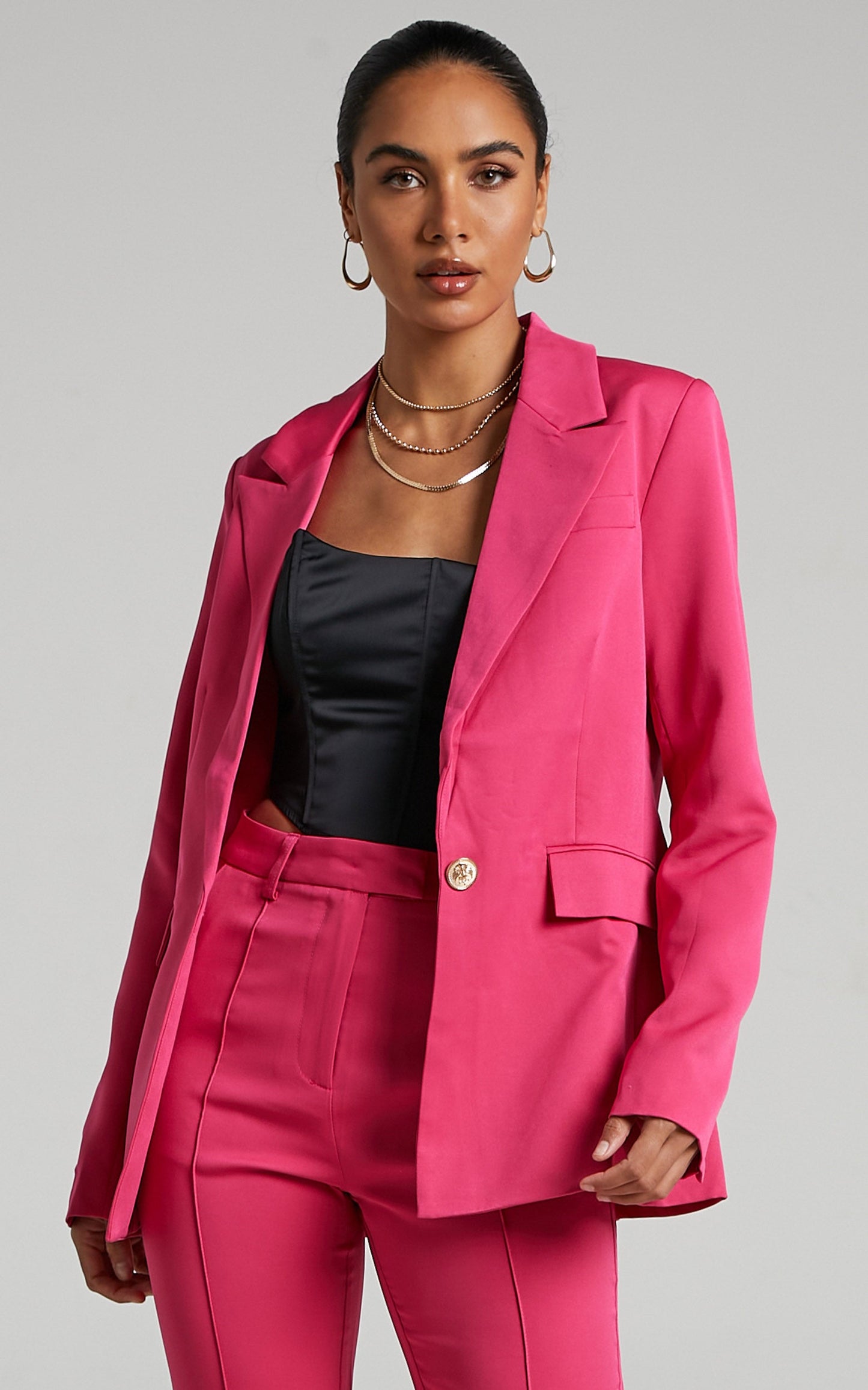 RUNAWAY THE LABEL - AMITY BLAZER in Fuchsia