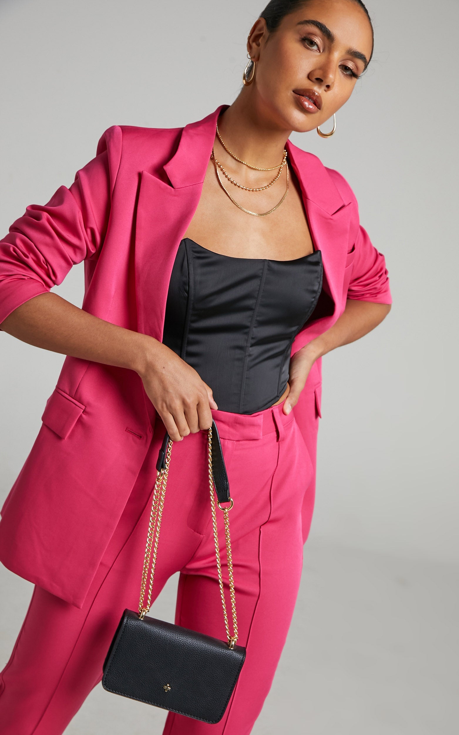 RUNAWAY THE LABEL - AMITY BLAZER in Fuchsia