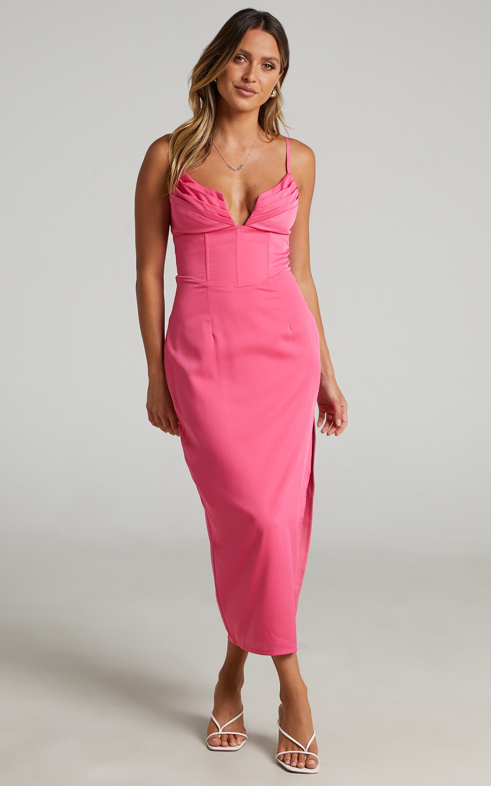 Runaway The Label - Dextra Midi Dress in Fuchsia