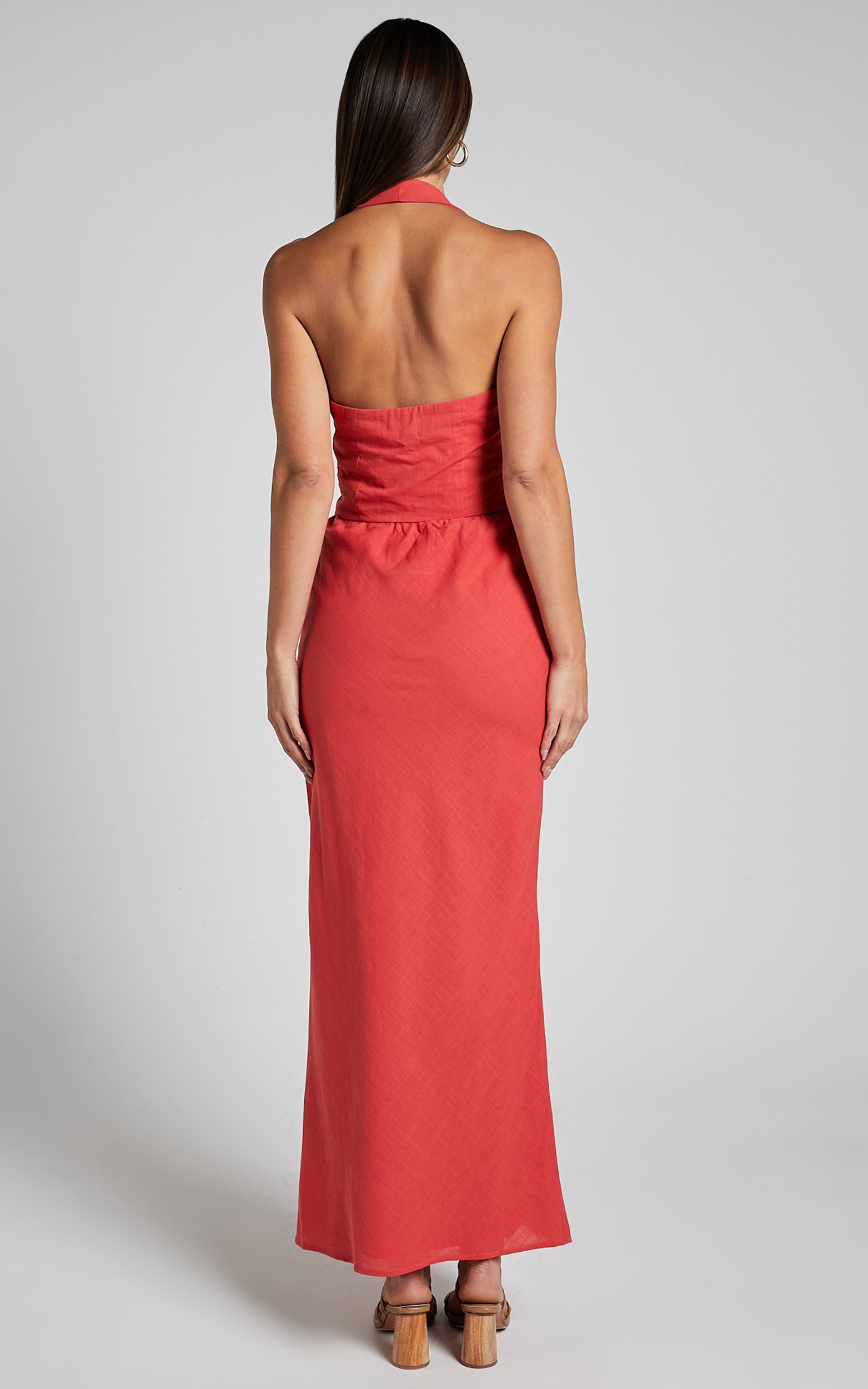 Runaway The Label - Saphira Maxi Linen Blend Skirt in JAFFA