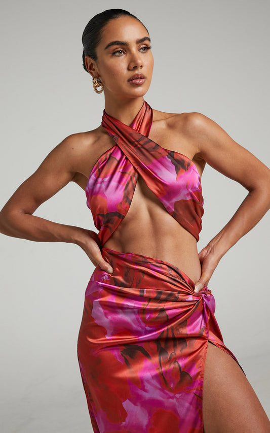 RUNAWAY THE LABEL - SCARLETT TOP in Pink Floral