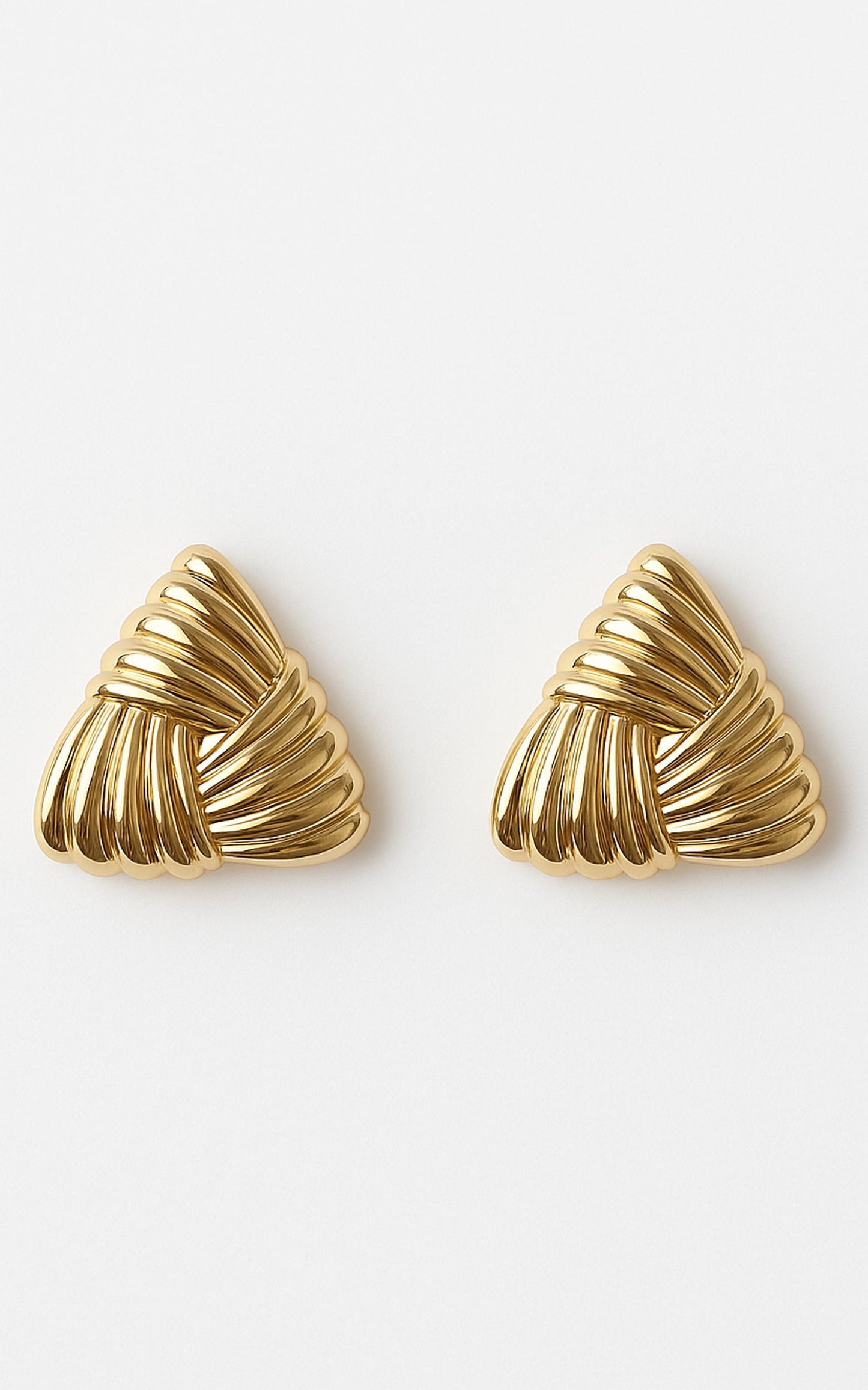 Ramira Earrings - Textured Triangle Earrings in Gold