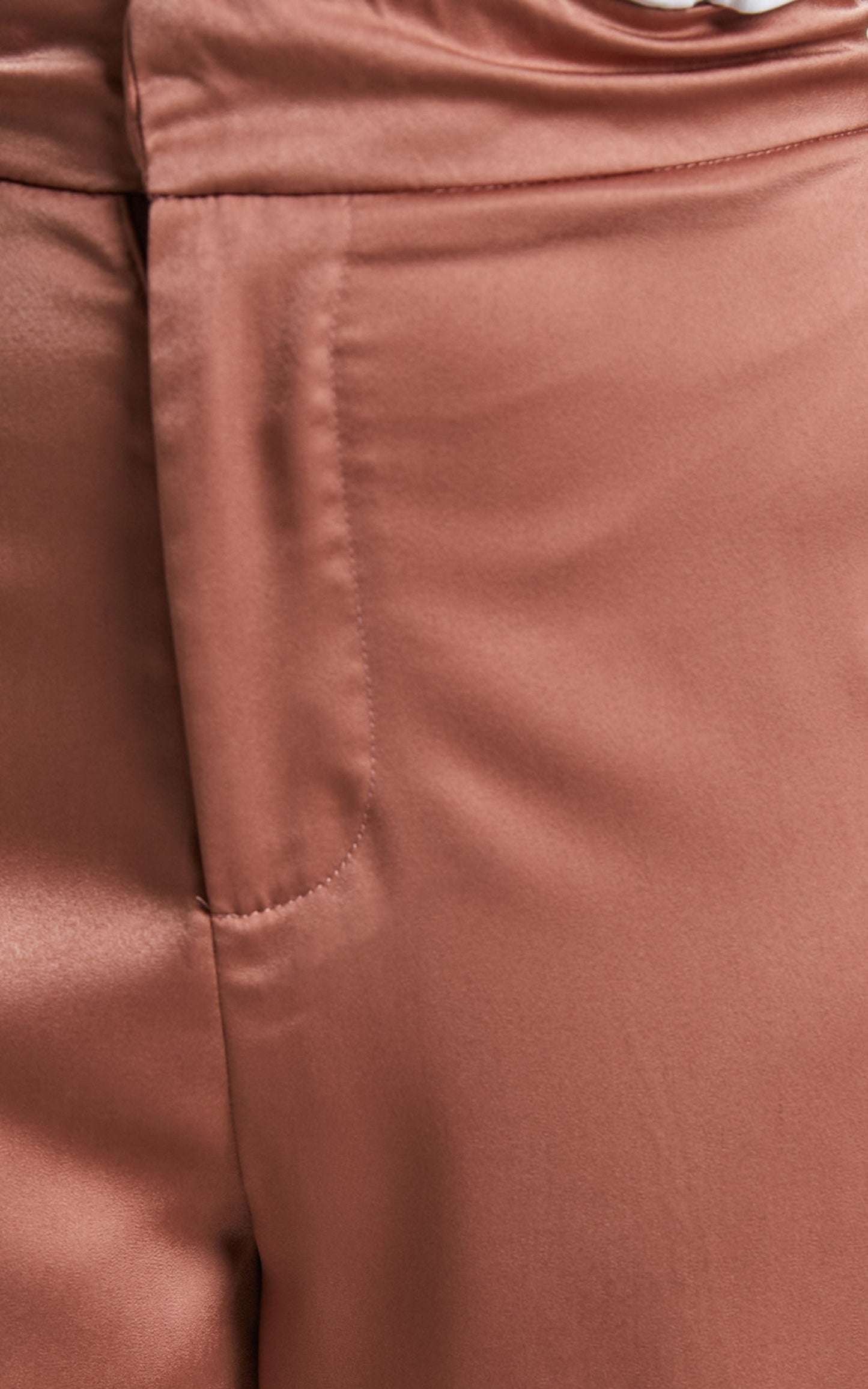 Reika High Waisted Satin Wide Leg Pants in Pink Clay