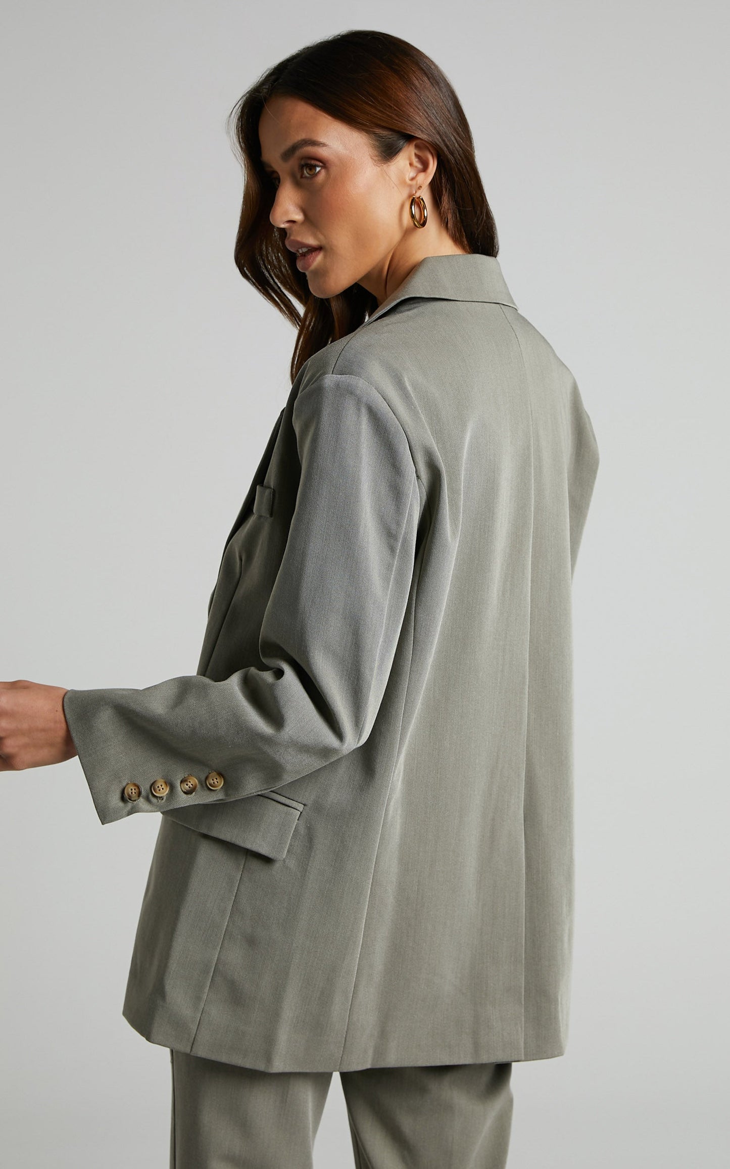 Remi Blazer - Oversized Single Breasted Blazer in Grey in Grey