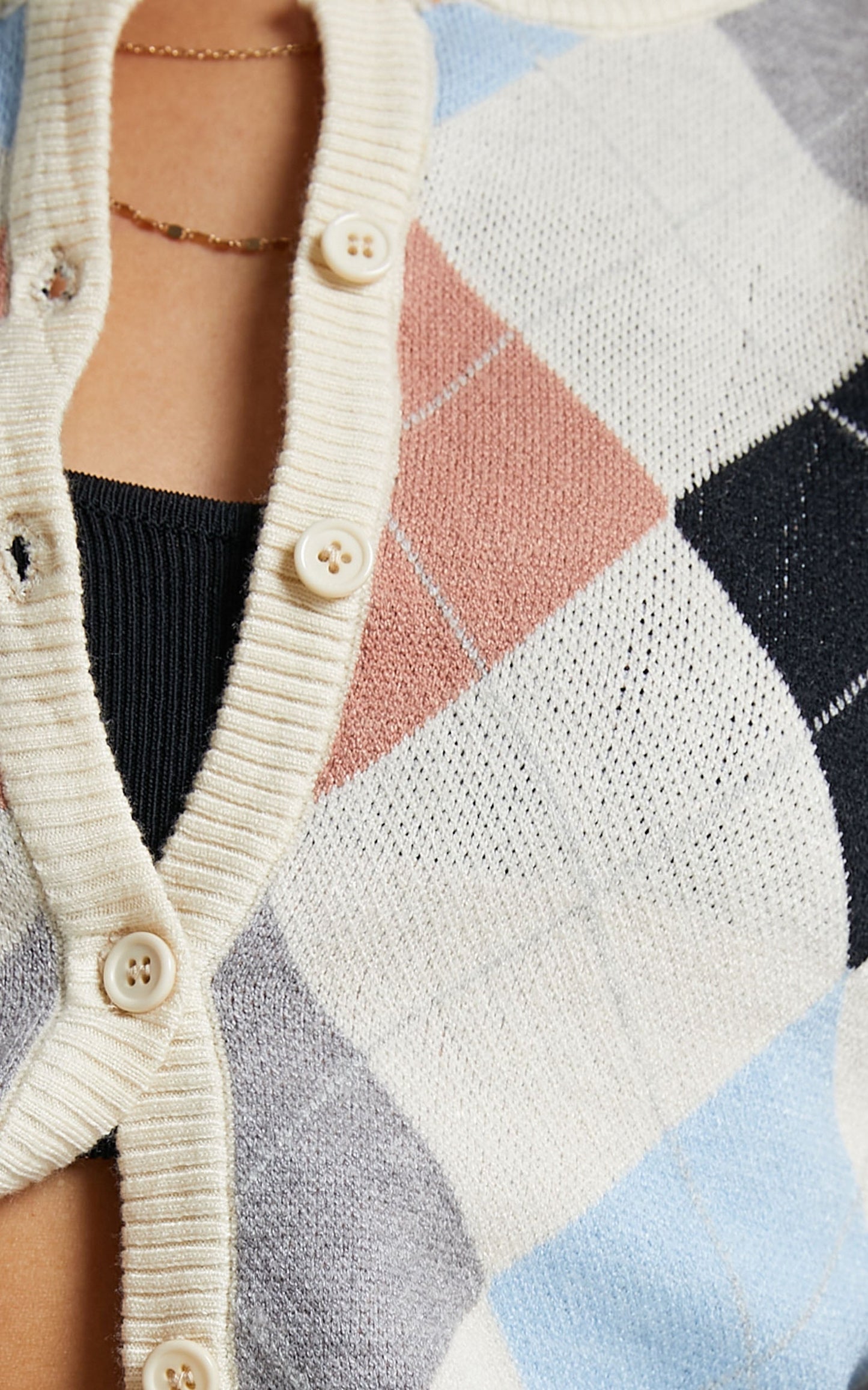 Renay Vest in Beige Check