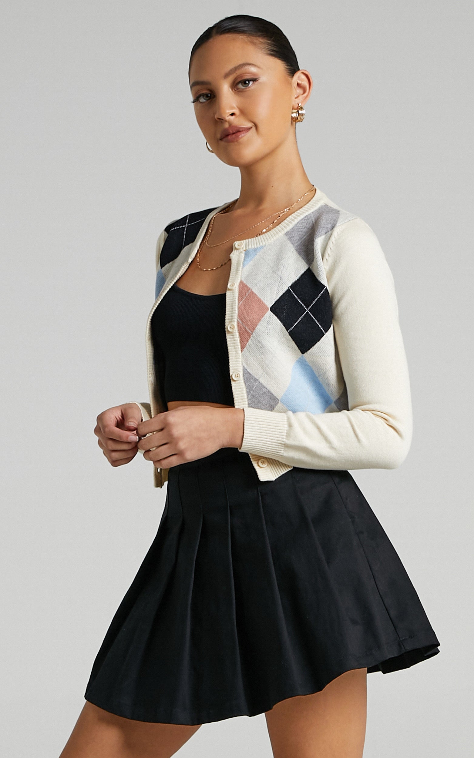 Renay Vest in Beige Check