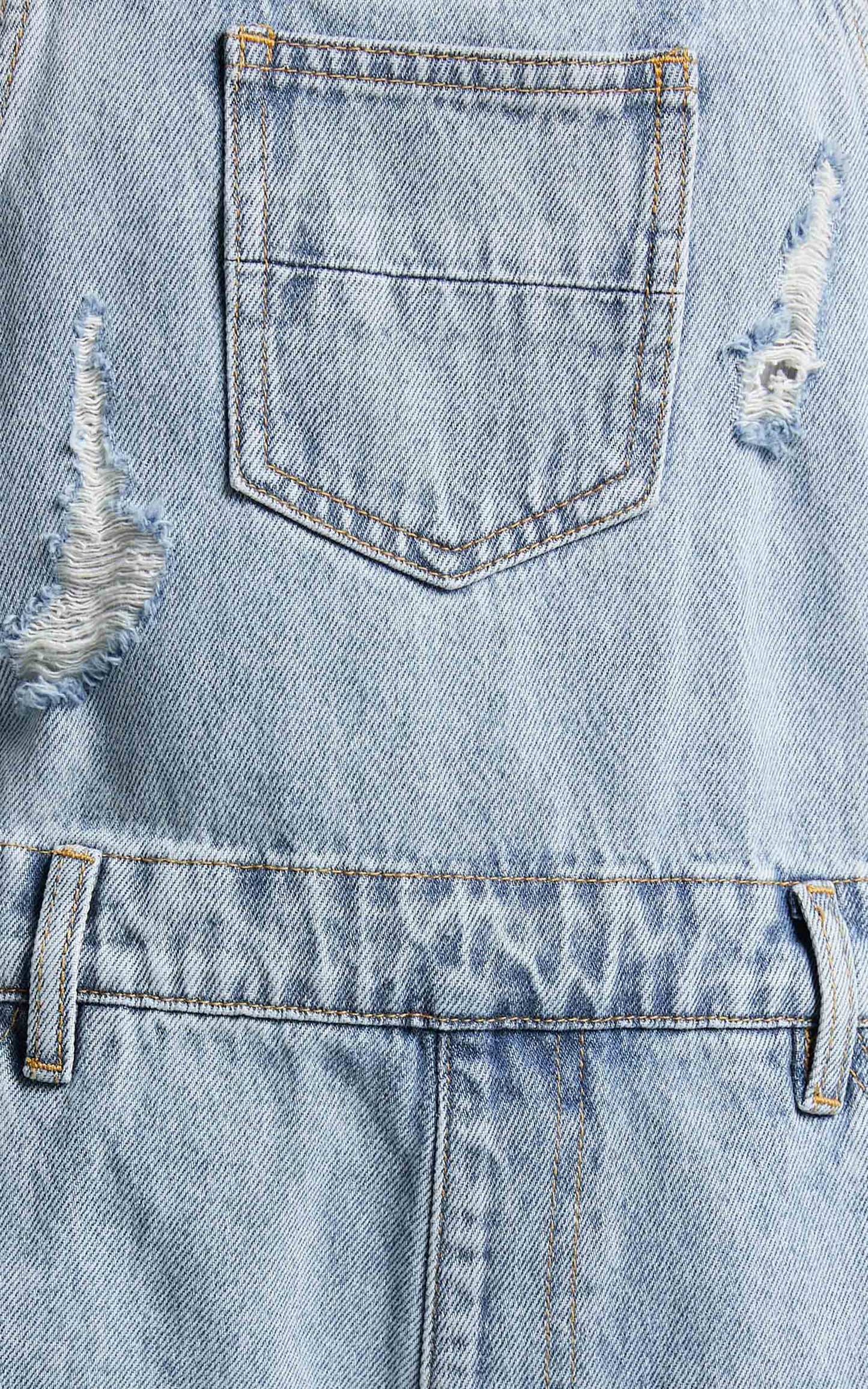 Rheana Overalls - Recycled Cotton Denim Short Overalls in Mid Blue Wash