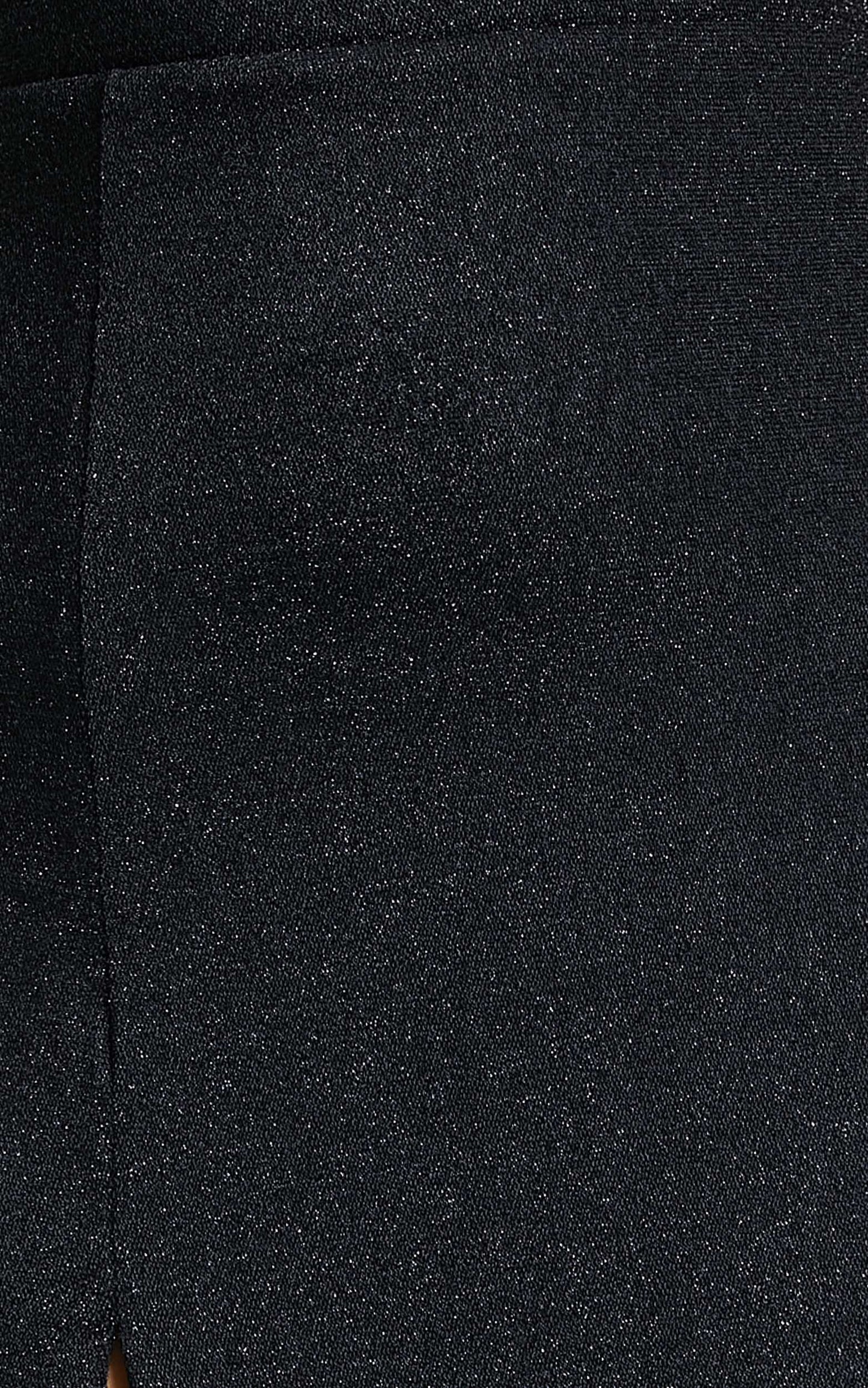 Rheannon Midi Dress - Split Mesh Dress in BLACK LUREX