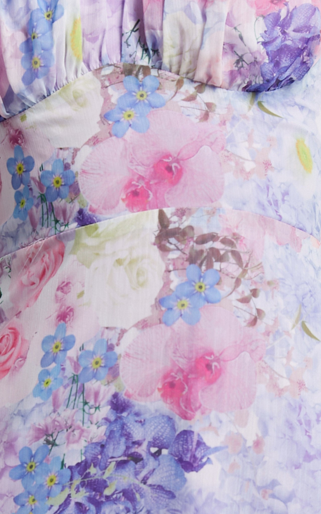 Rheanny Maxi Dress - Sweetheart Strapless Tiered Dress in Pink Purple Floral