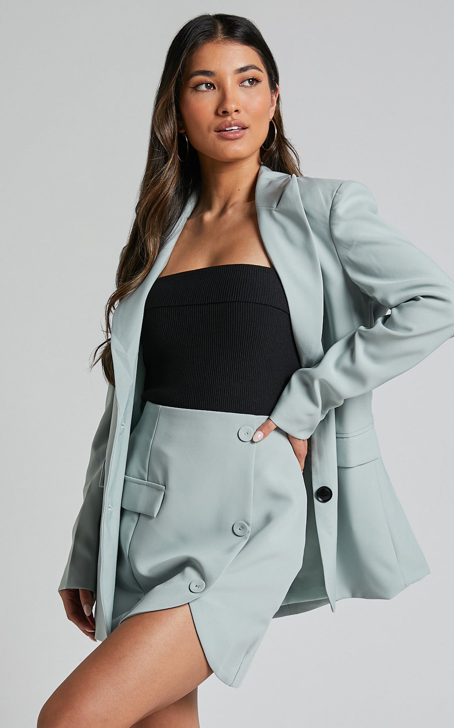 Rheda Blazer - Single Breasted Blazer in Sage