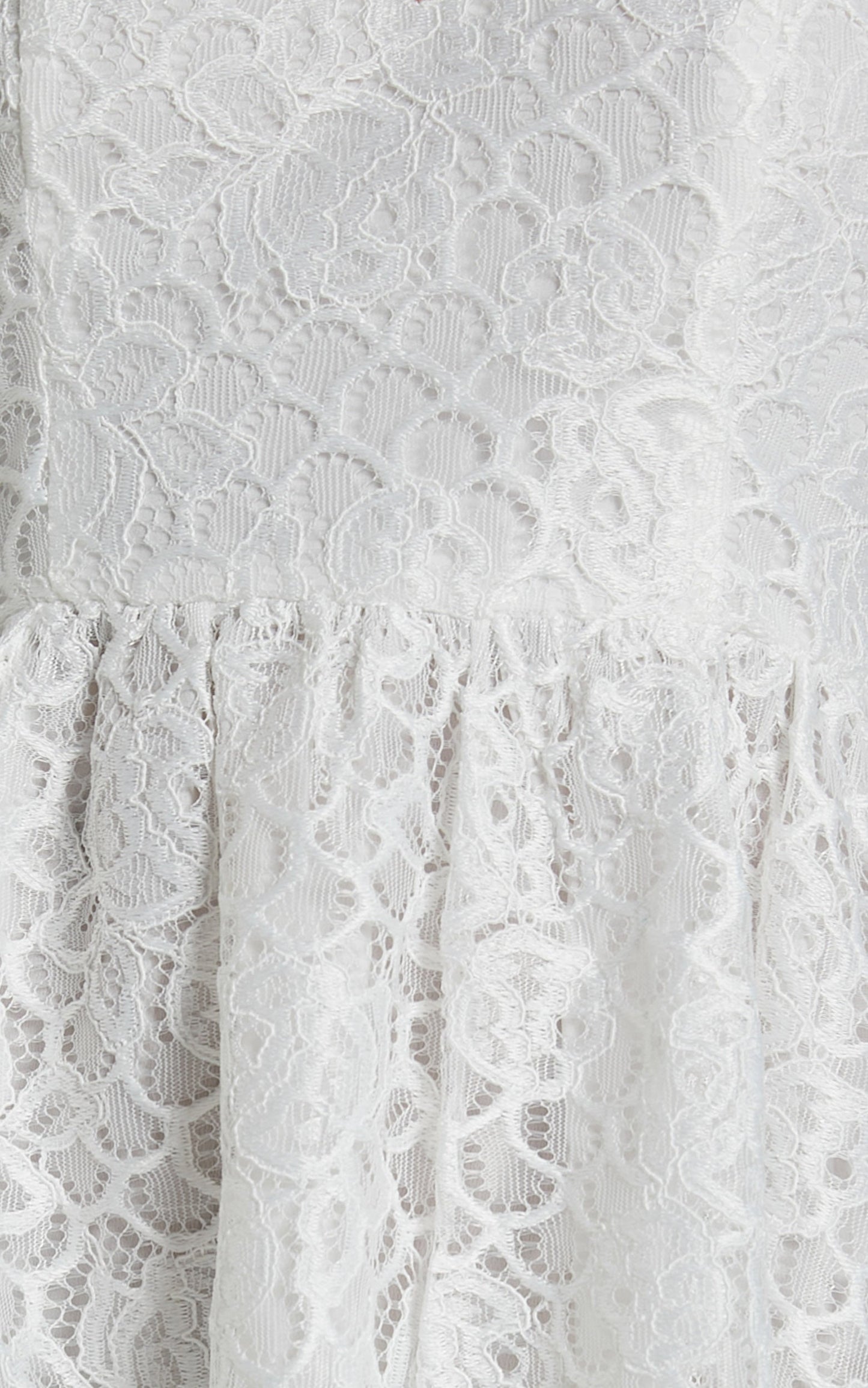 Rhedan Mini Dress - Tiered Lace Dress in White