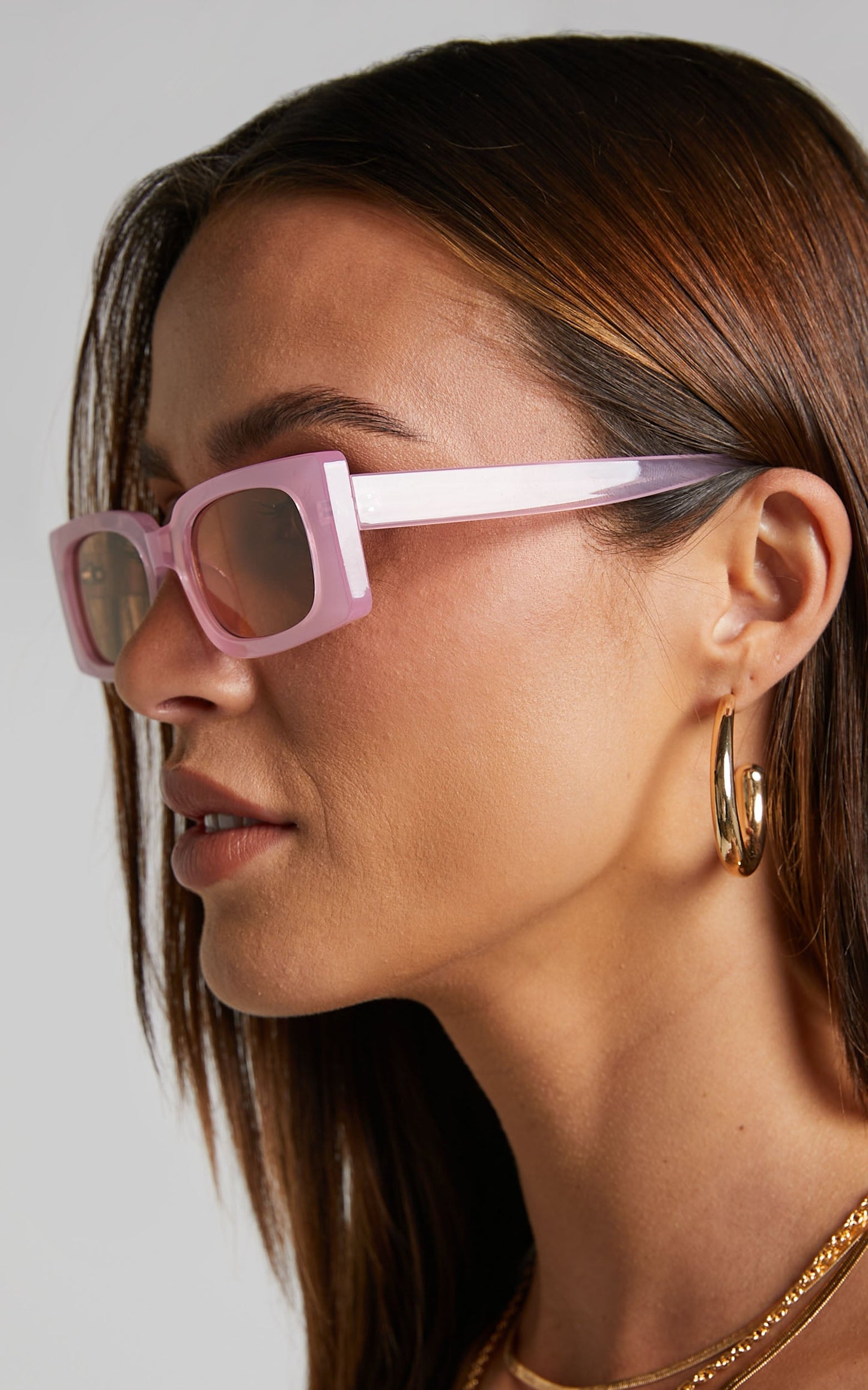 Rhyza Rectangle Sunglasses in Pink