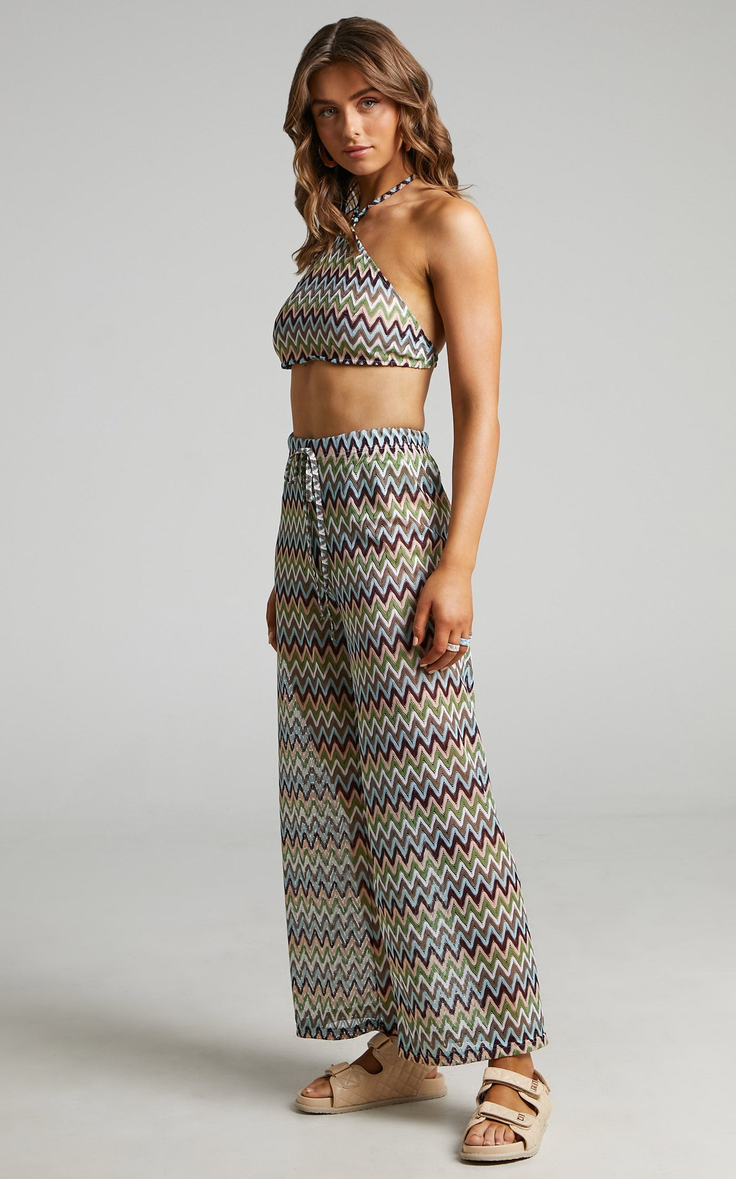 Rhyzel Crochet Wide Leg Pants in Multi