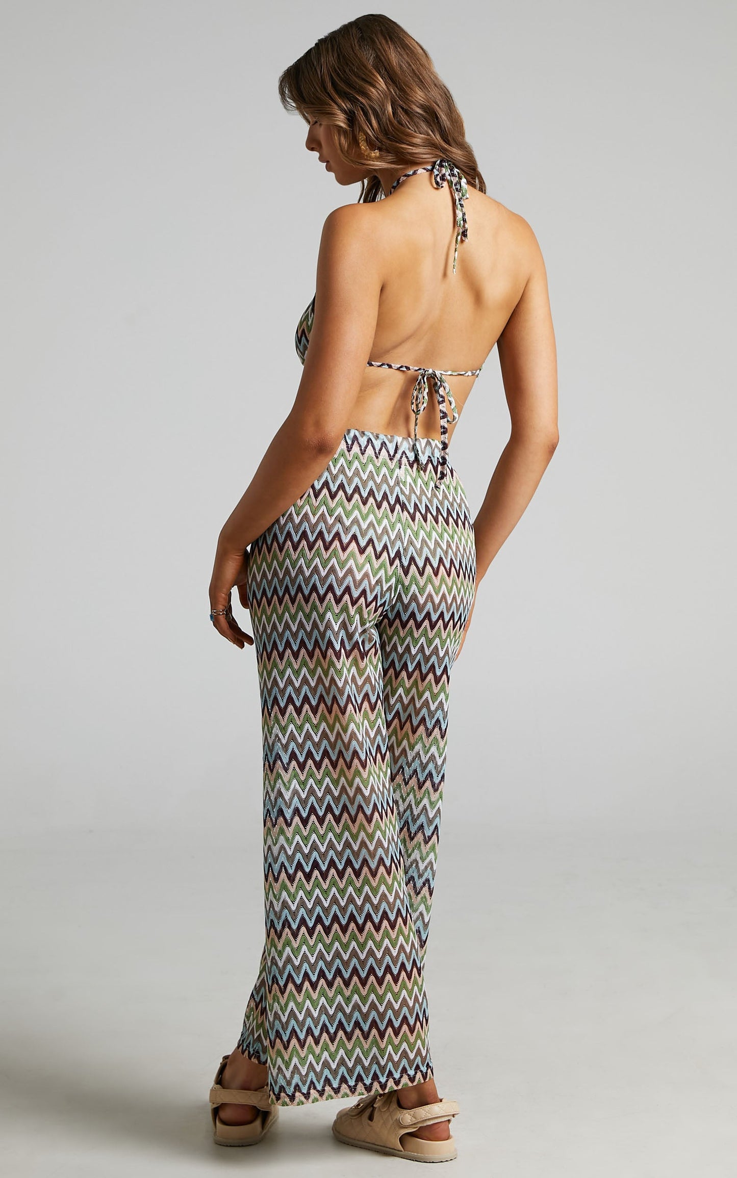 Rhyzel Crochet Wide Leg Pants in Multi