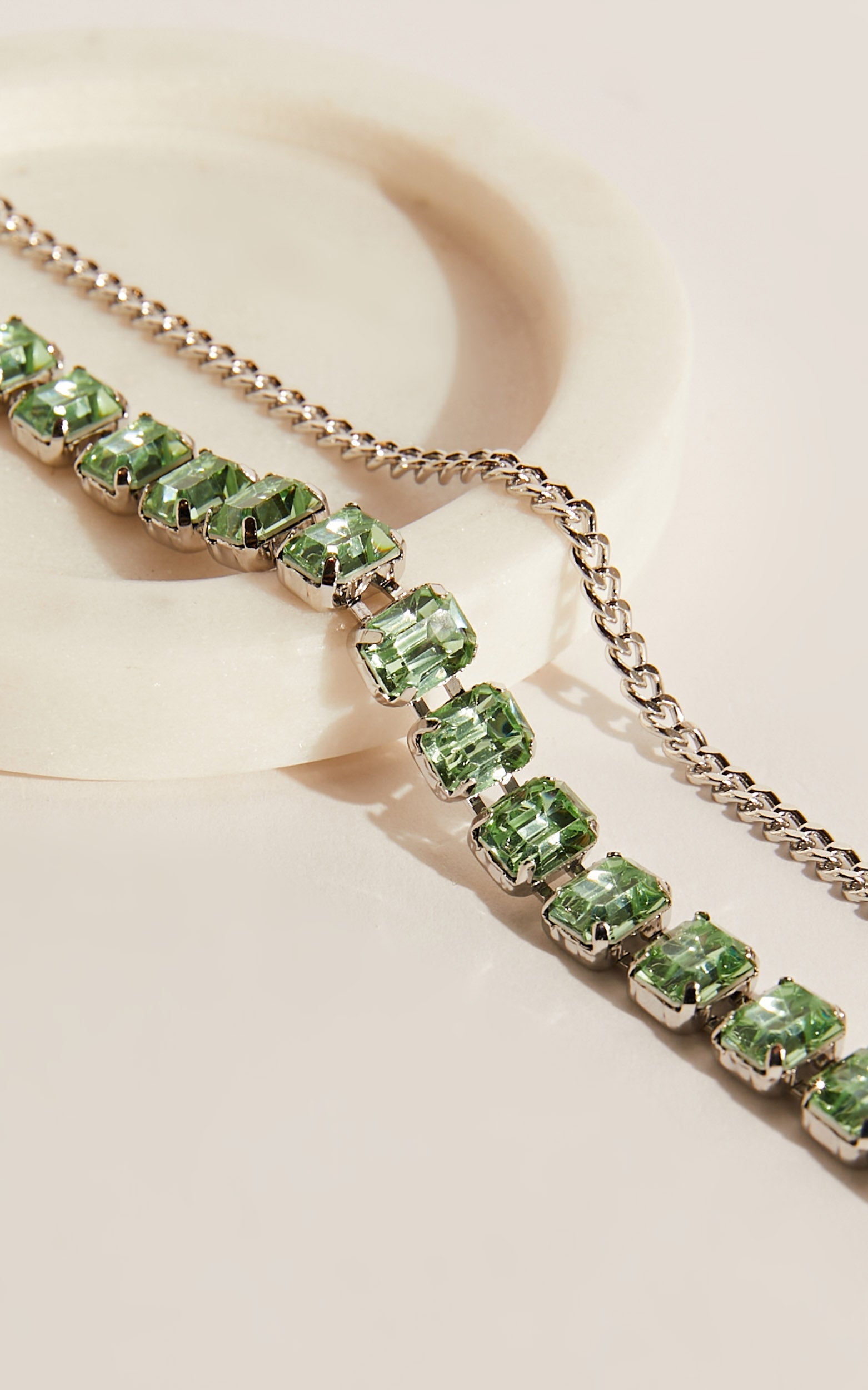 Riccie Multipack Necklace in Green and Silver