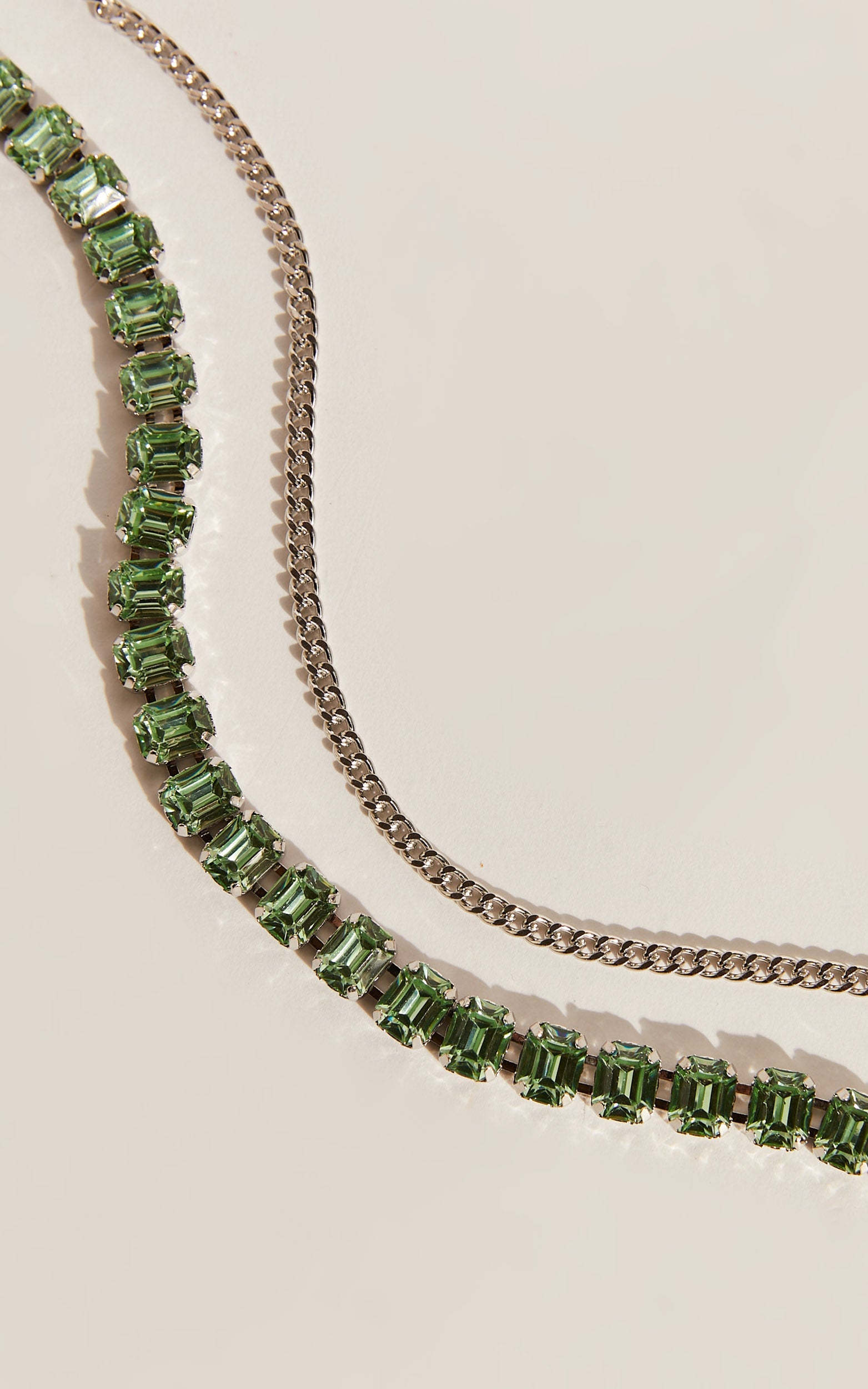 Riccie Multipack Necklace in Green and Silver