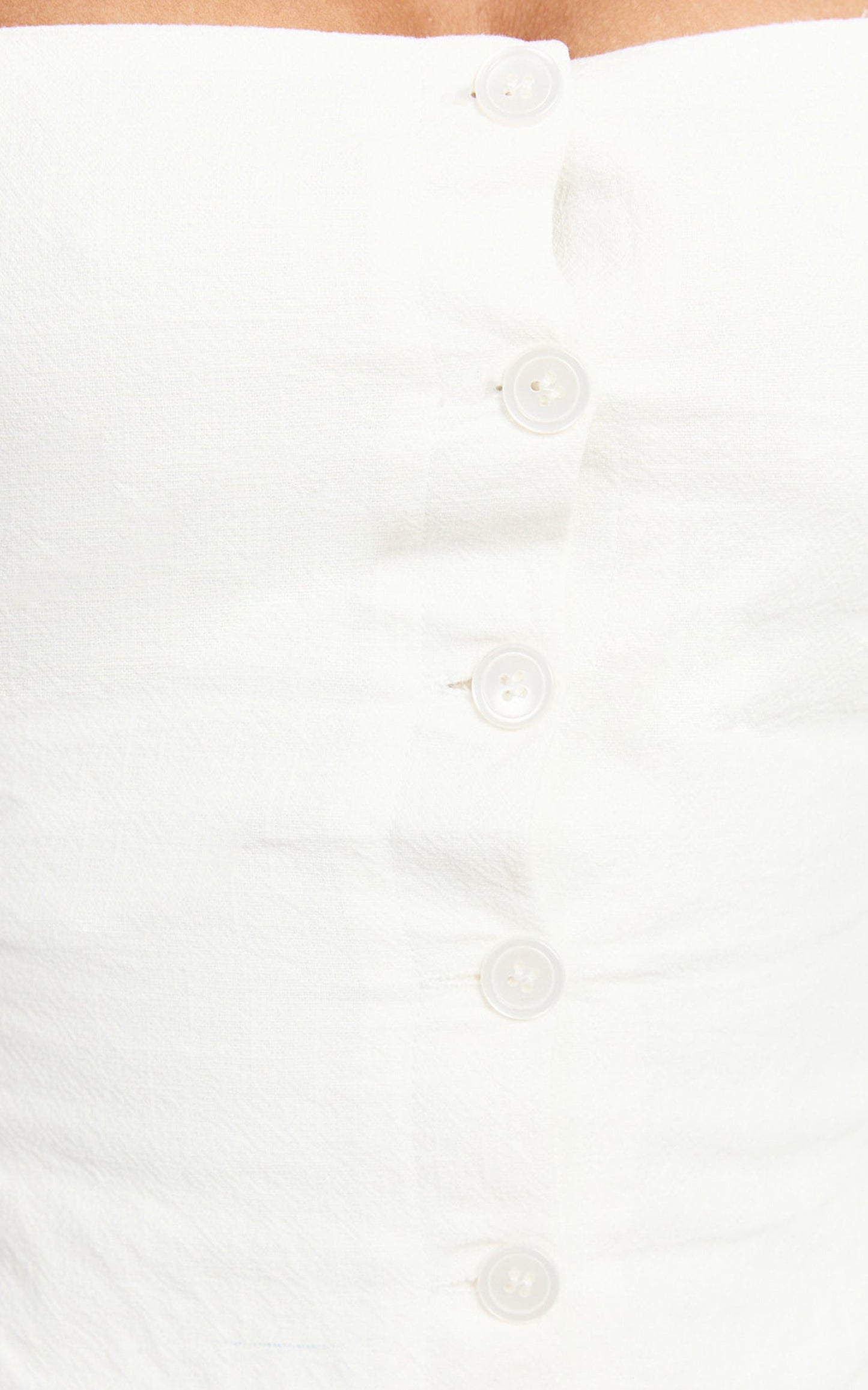 Ricki Mini Dress - Linen Halter Neck Shift Dress in White