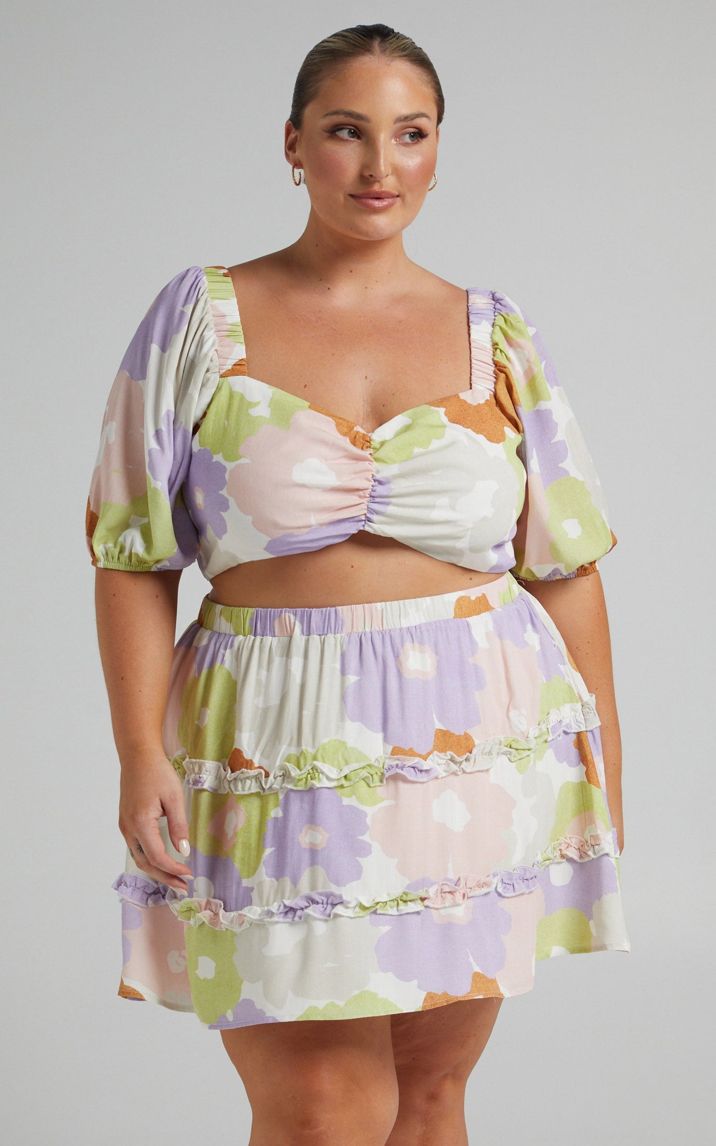 Halley Balloon Sleeve Mini Two Piece Set in Lumiere Floral