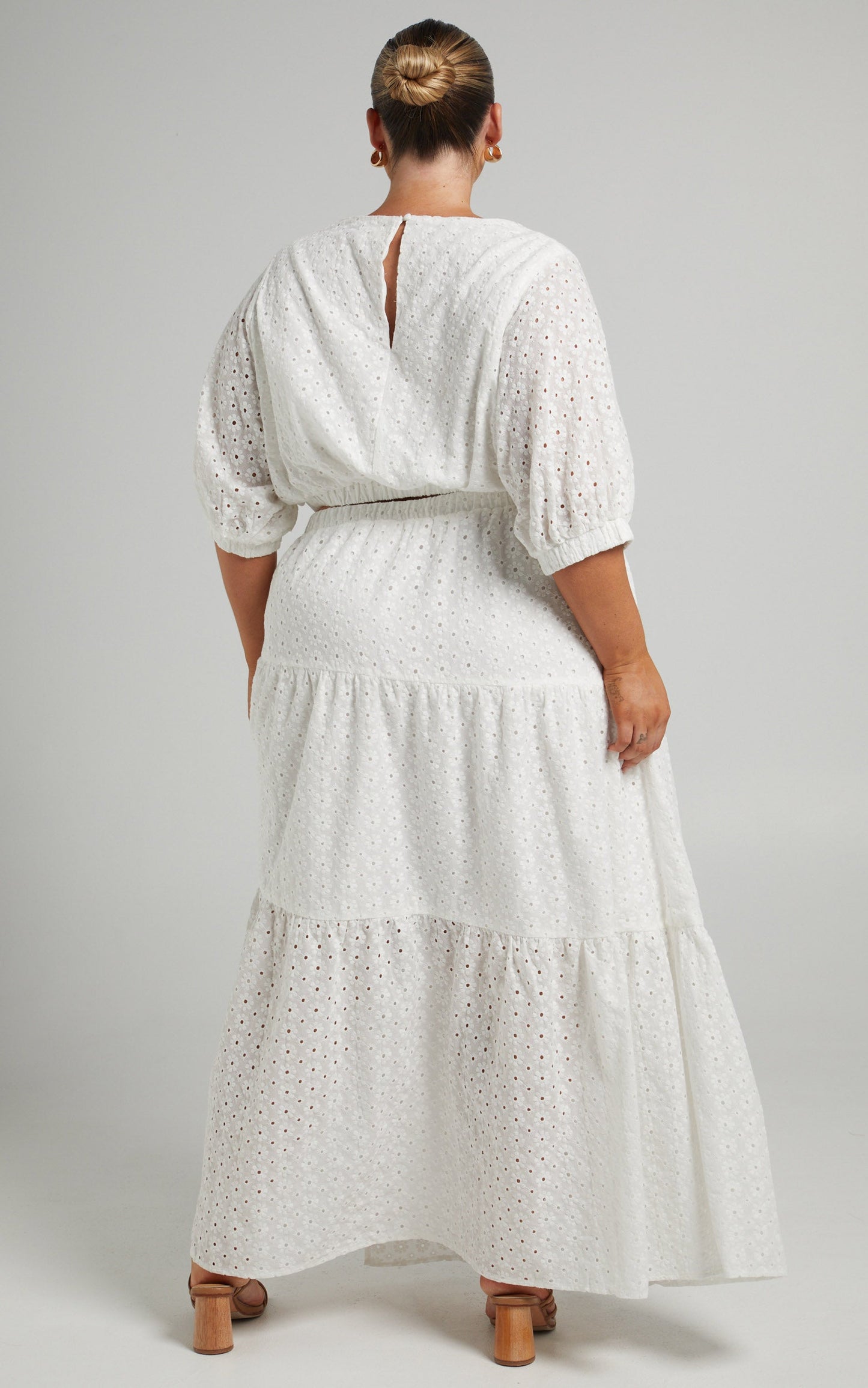 Clarita broderie anglaise Two piece set in White