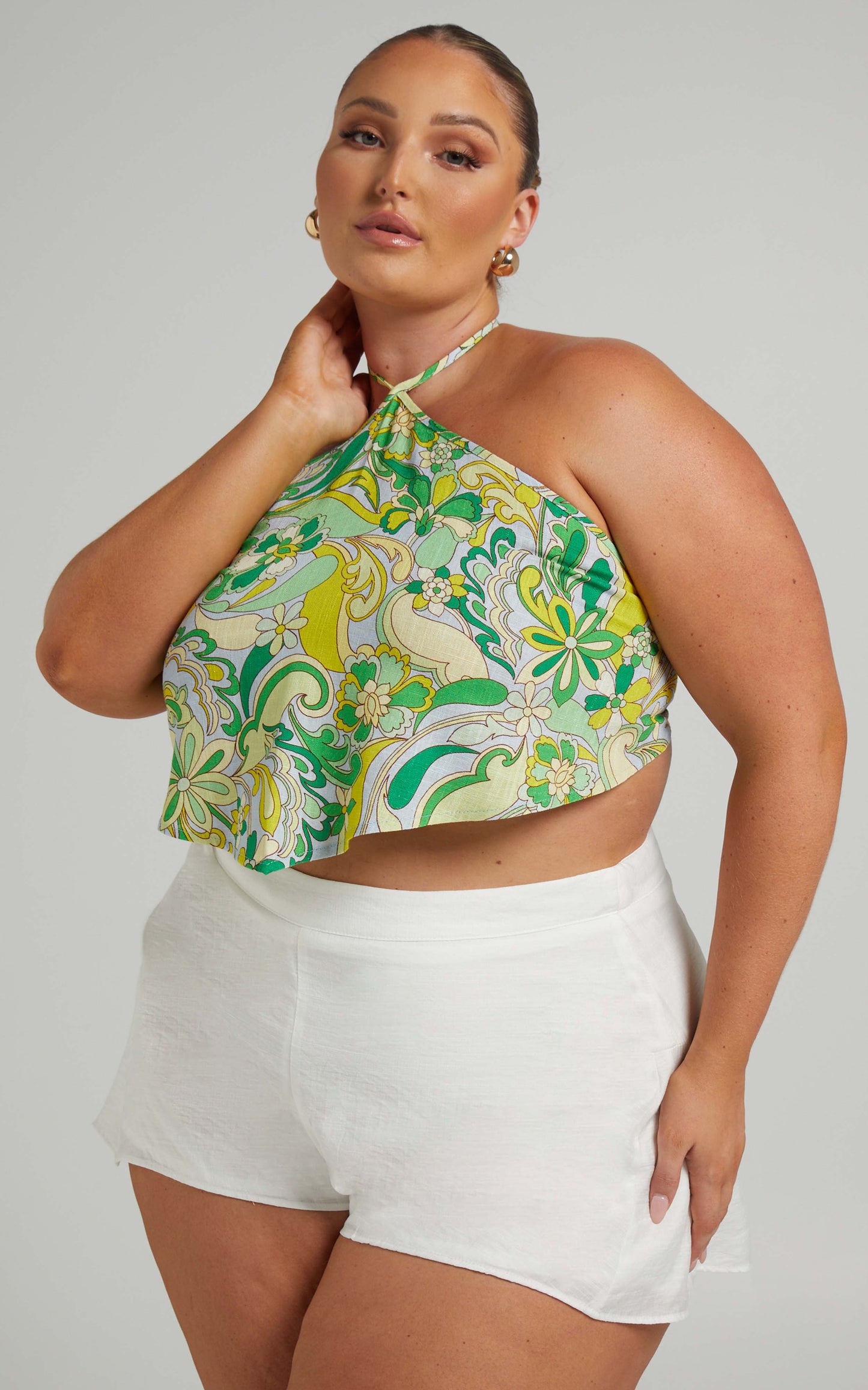 Eudora High Waisted Shorts in White
